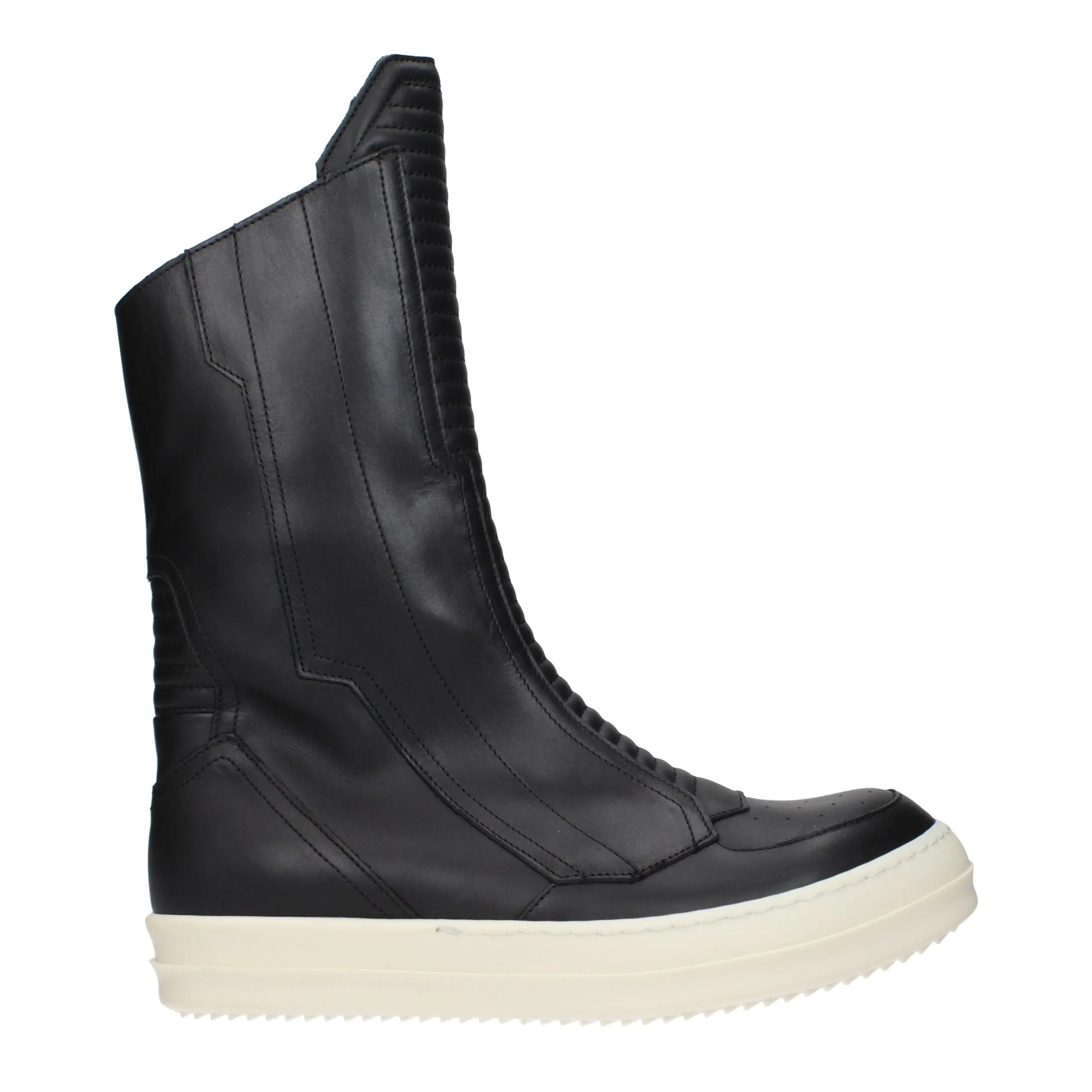 Rick Owens Black Leather Ankle Boots sold by Siebentaschen