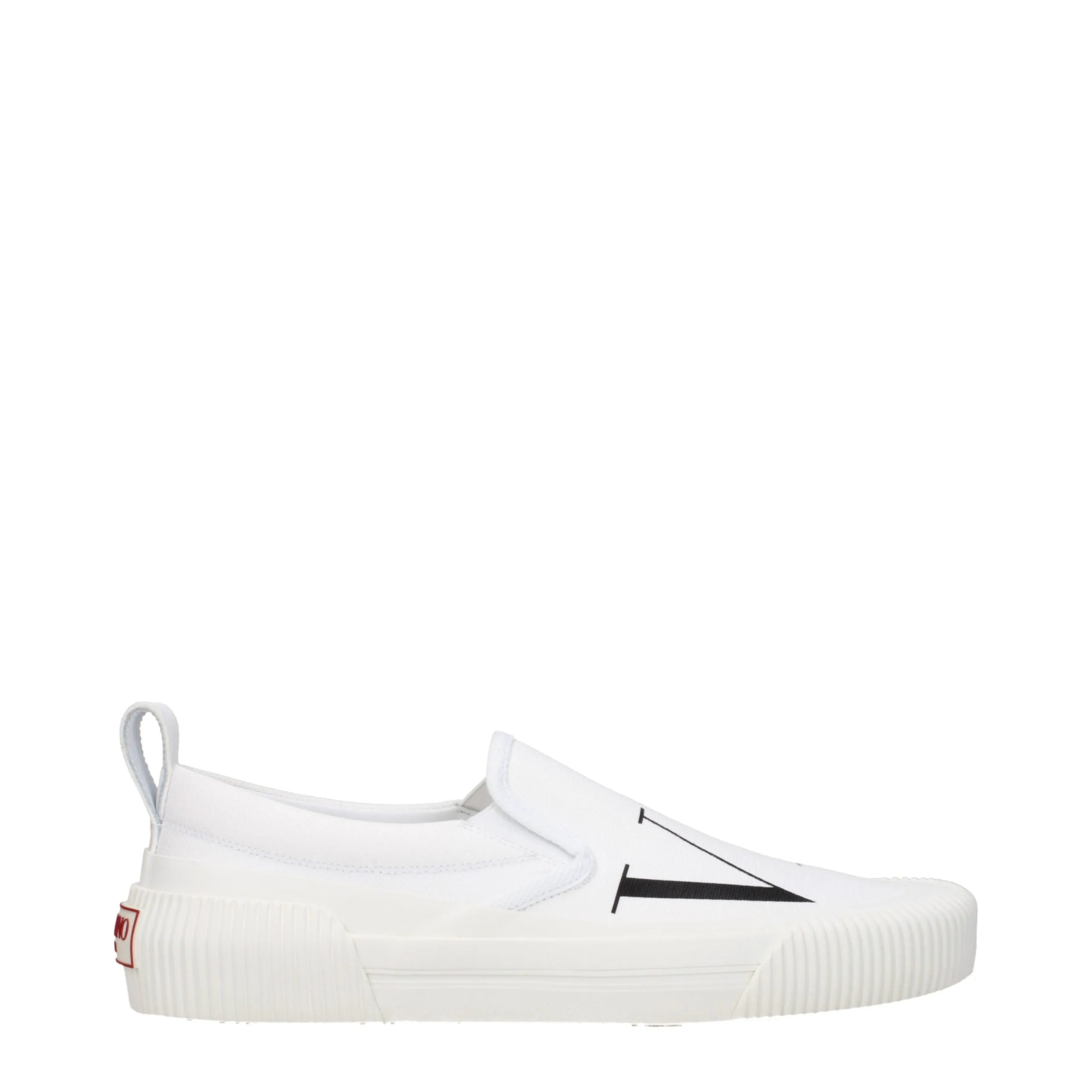 Valentino Garavani White Fabric Slip-On Loafers sold by Siebentaschen