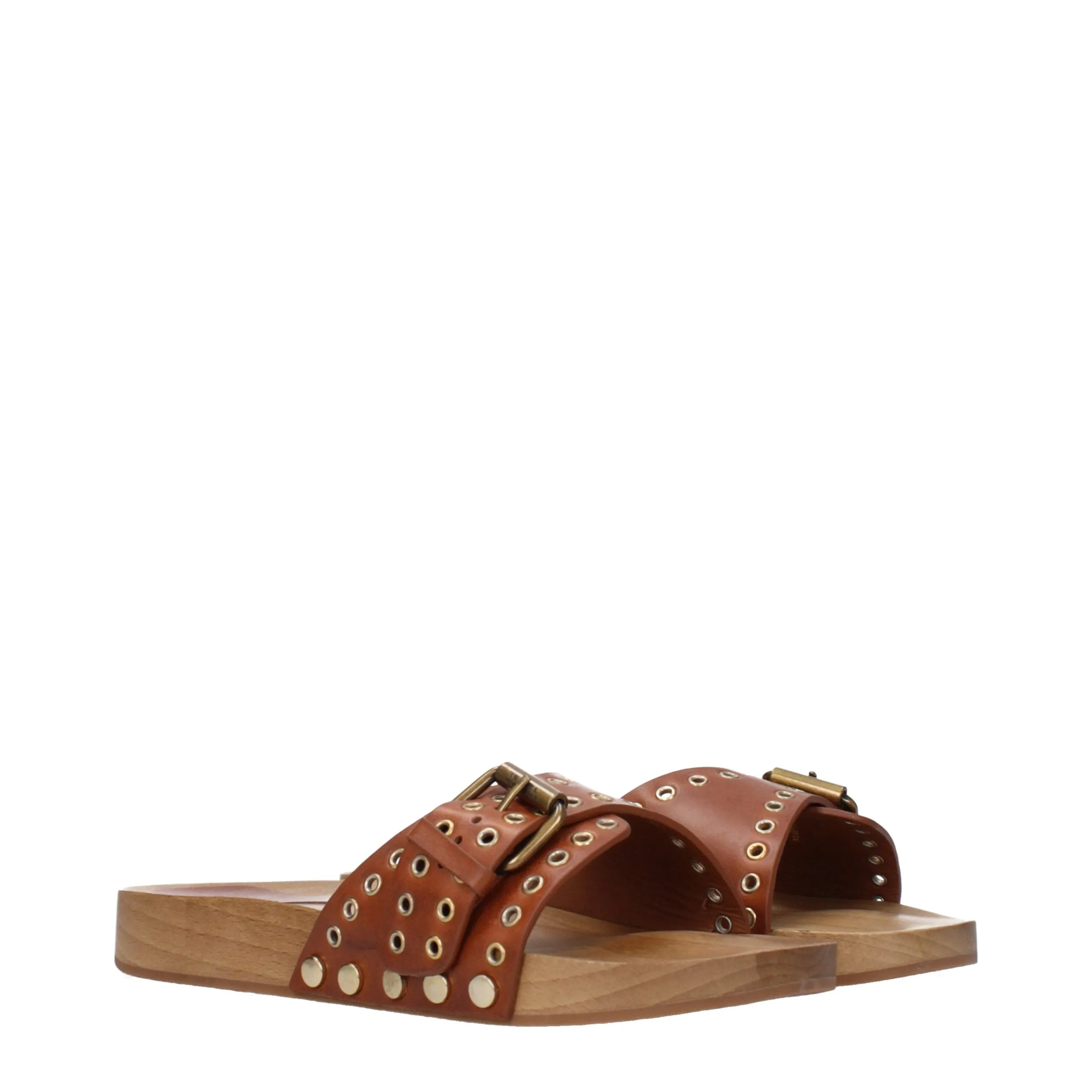 Isabel Marant Brown Leather Slippers sold by Siebentaschen product image thumbnail 2