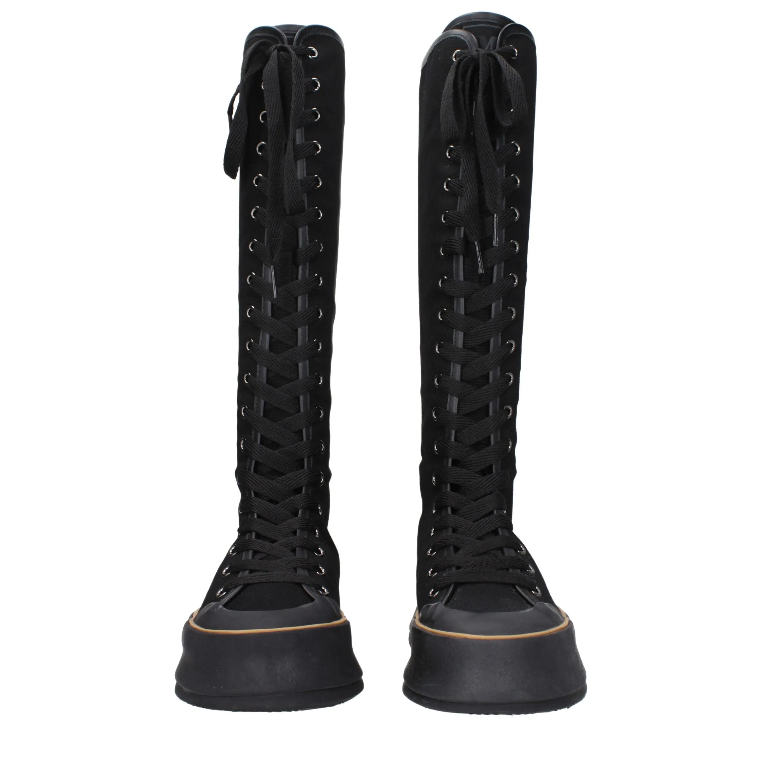 Max Mara Black Fabric Lace-Up Boots sold by Siebentaschen product image thumbnail 3