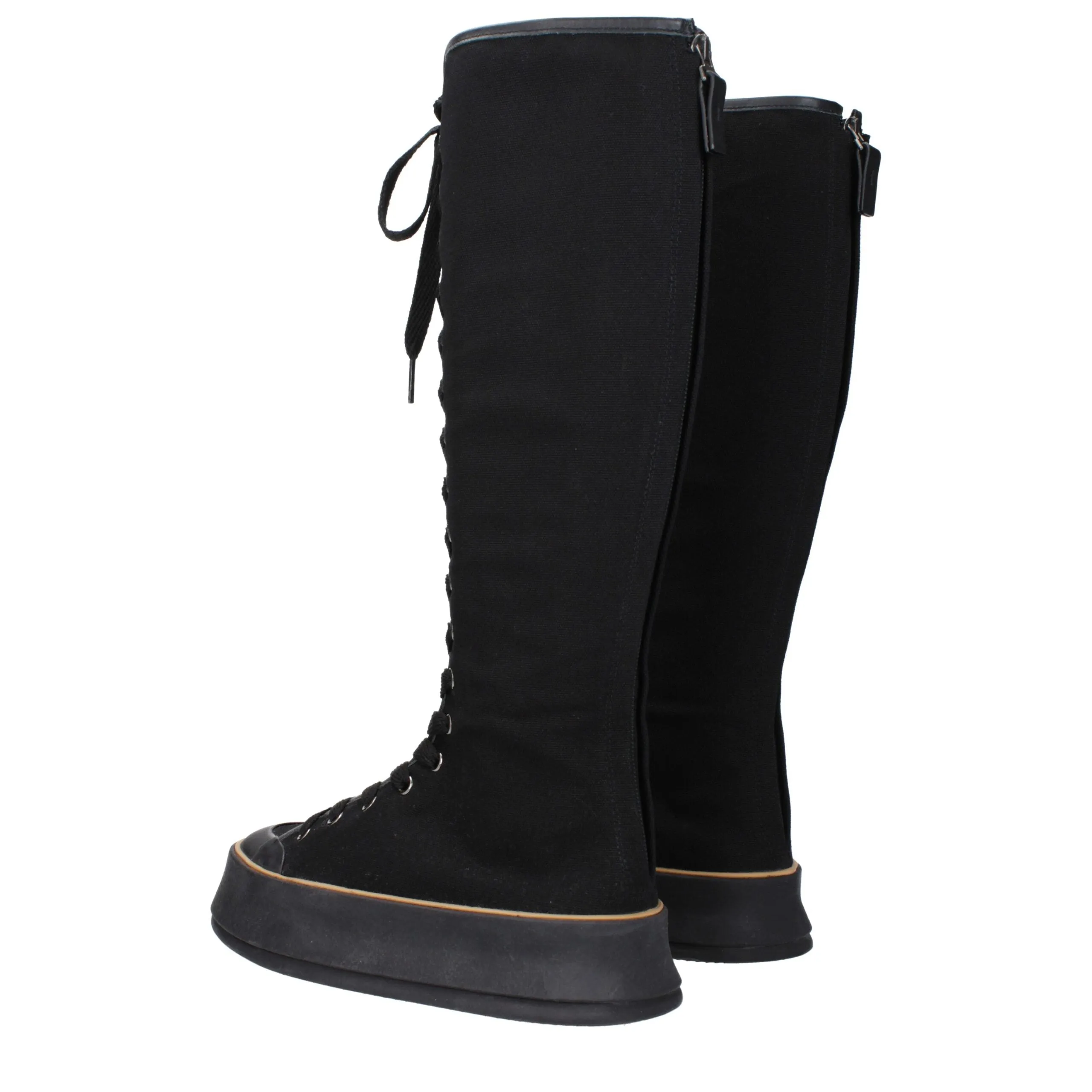 Max Mara Black Fabric Lace-Up Boots sold by Siebentaschen product image thumbnail 4