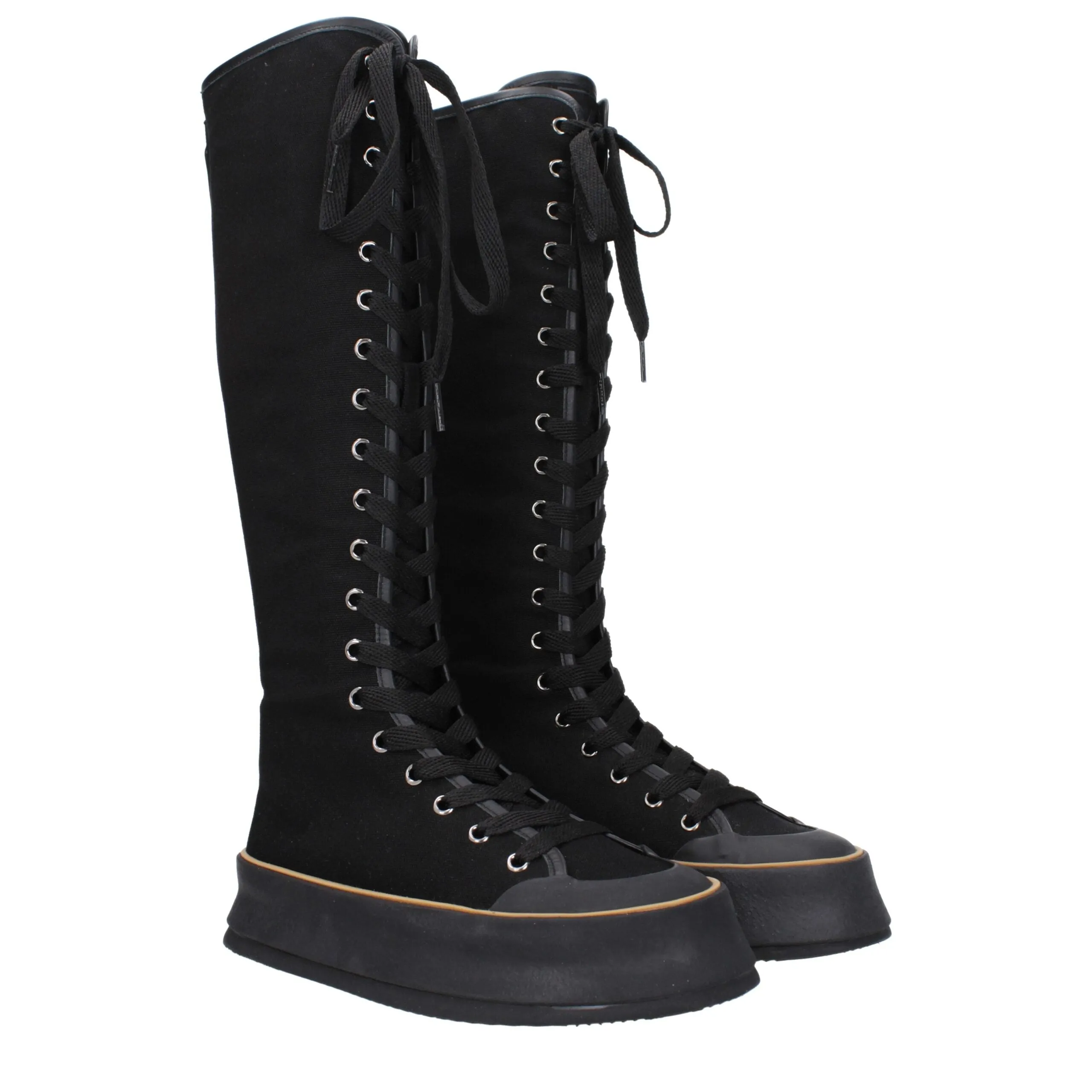 Max Mara Black Fabric Lace-Up Boots sold by Siebentaschen product image thumbnail 2