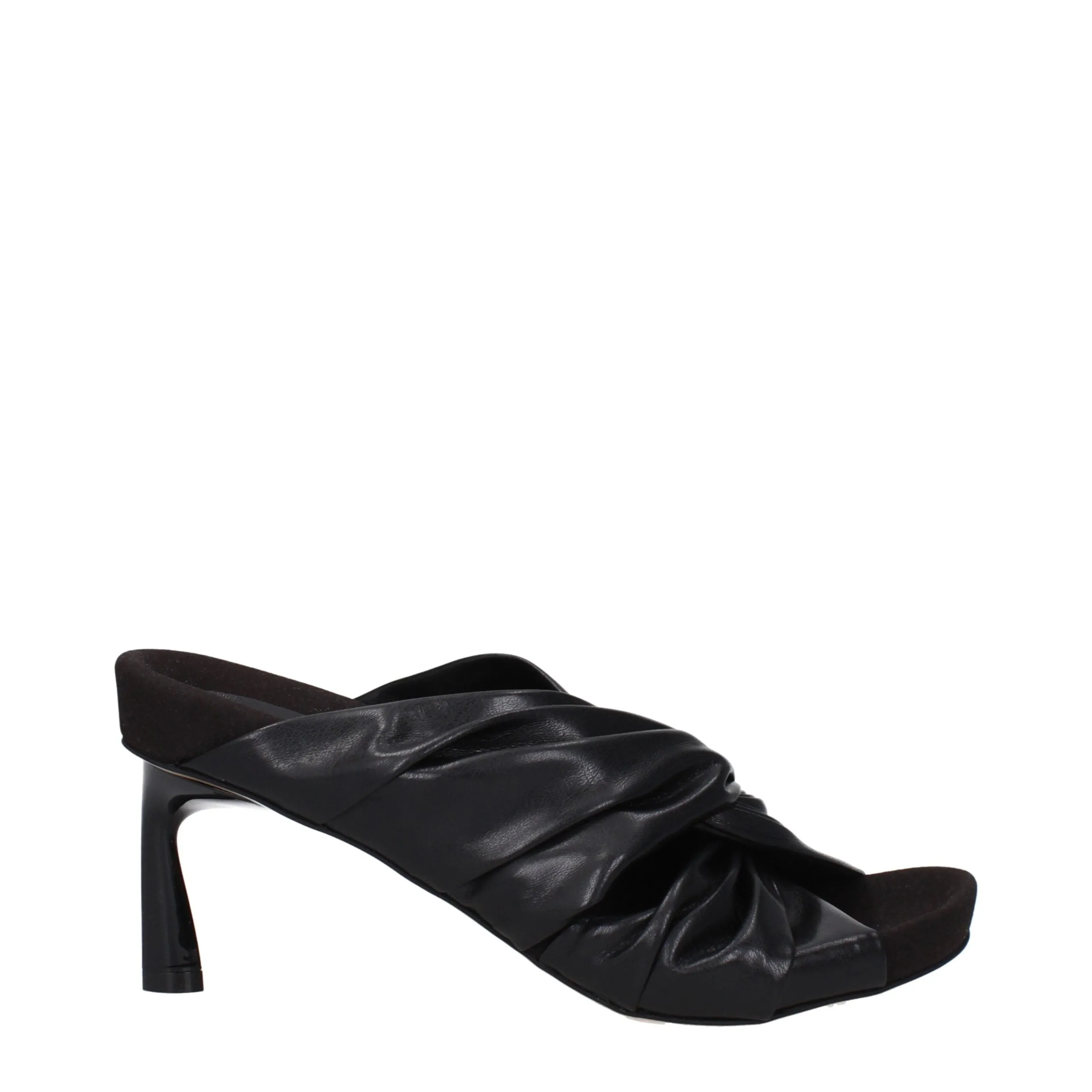 Stella McCartney Black Leather Stiletto Heel Sandals sold by Siebentaschen