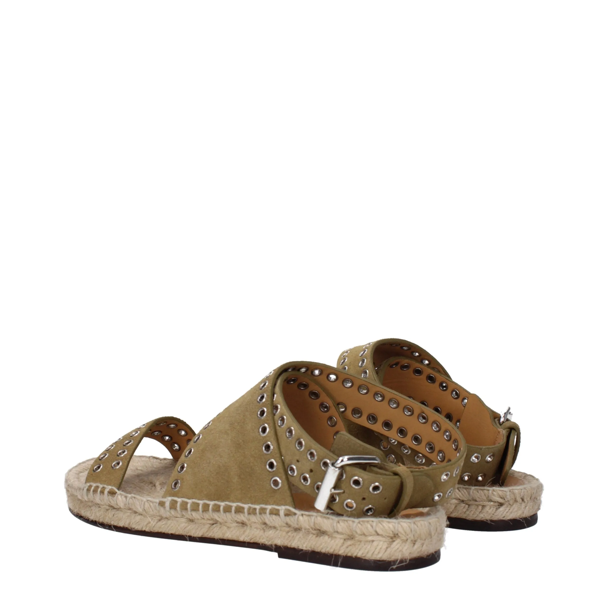 Isabel Marant Green Leather Flat Sandals sold by Siebentaschen product image thumbnail 4