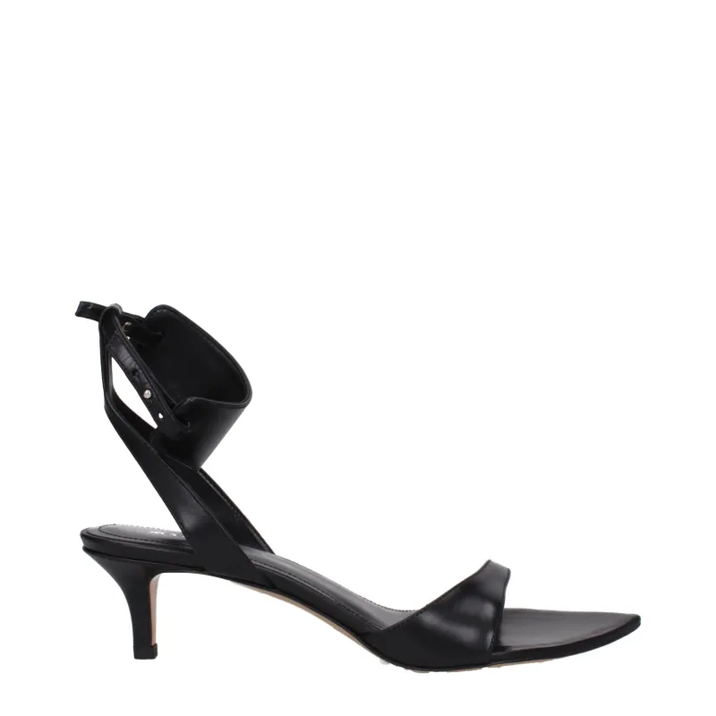 Isabel Marant Black Leather Flat Sandals sold by Siebentaschen