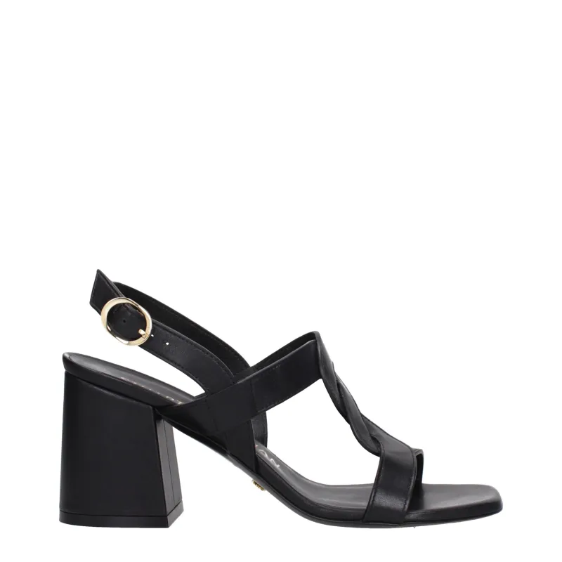 Stuart Weitzman Black Leather Platform Sandals sold by Siebentaschen