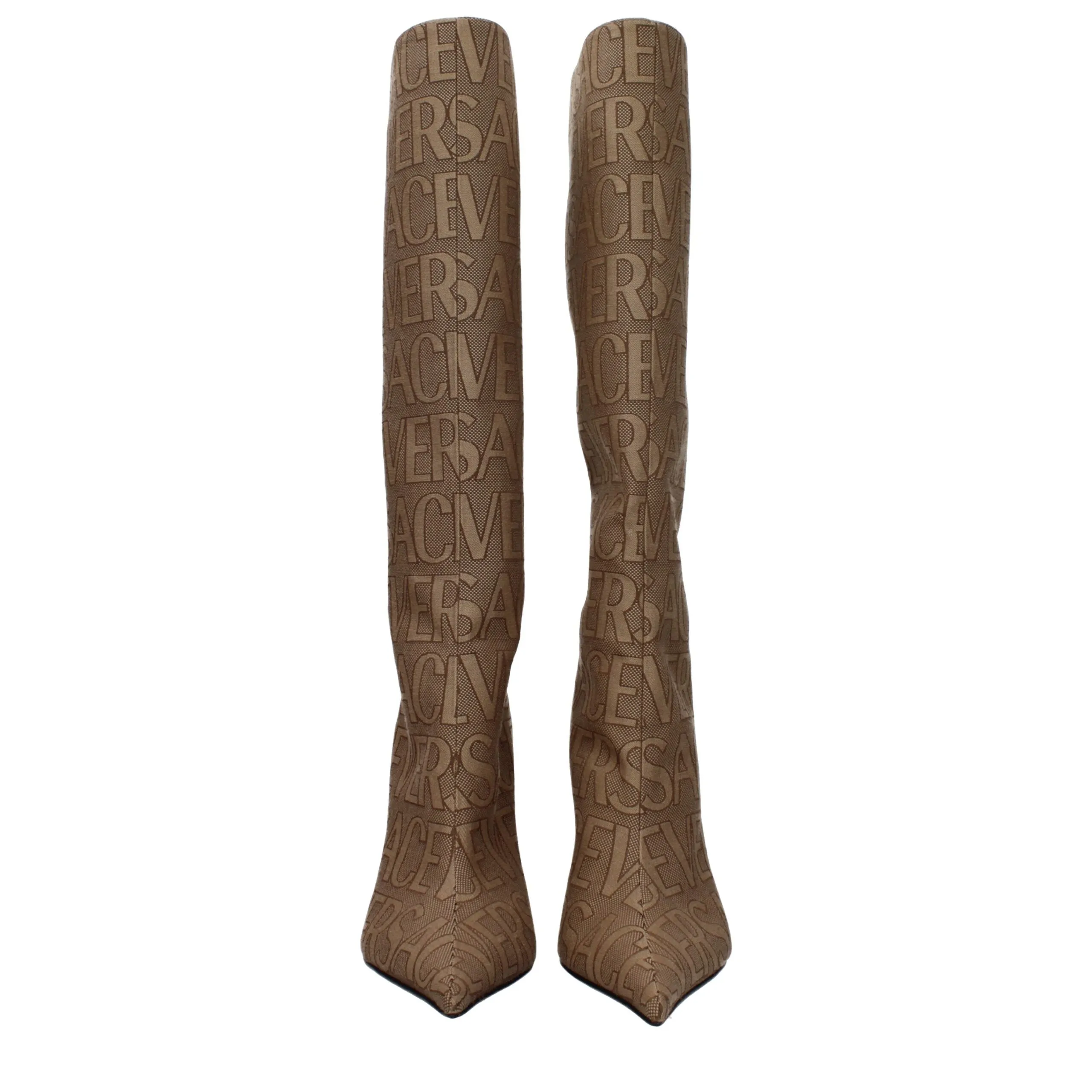 Versace Beige Fabric High Heel Boots sold by Siebentaschen product image thumbnail 3
