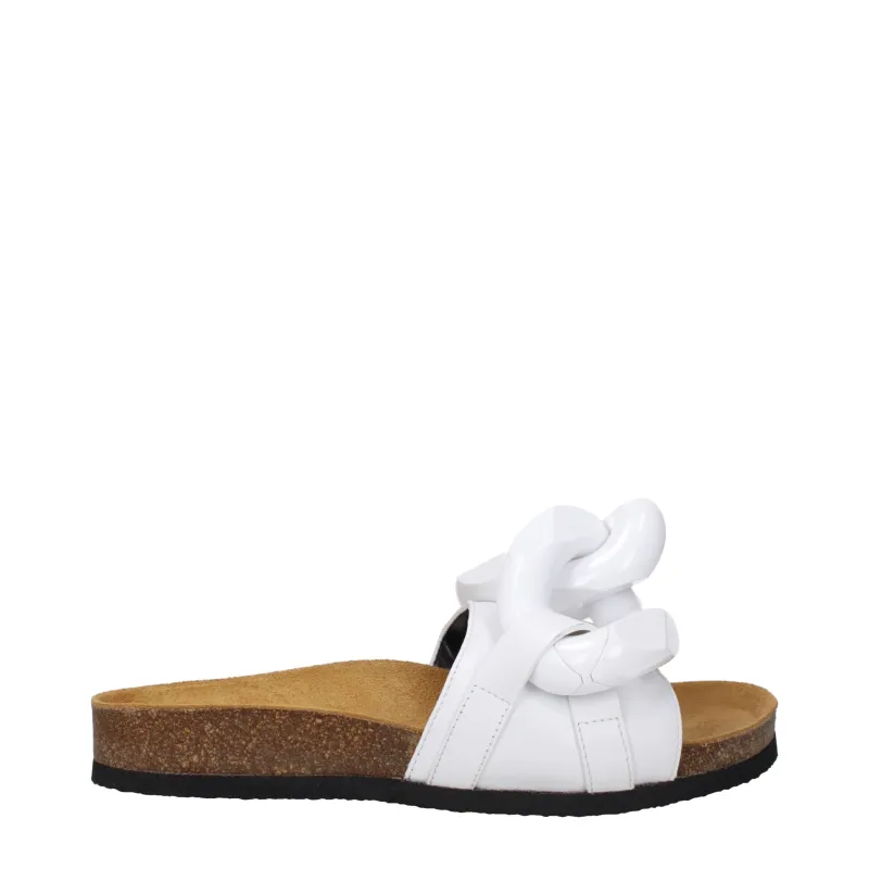 Jw Anderson White Leather Slippers sold by Siebentaschen