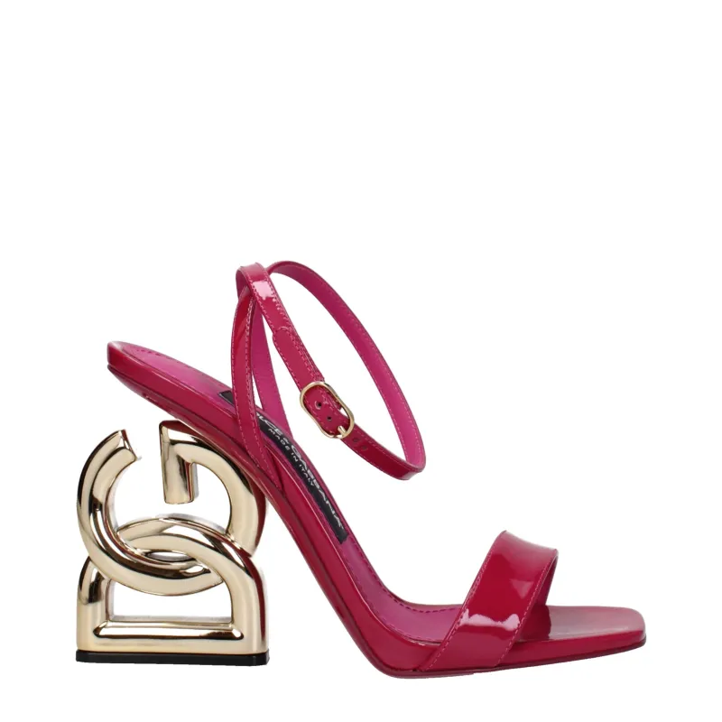 Dolce & Gabbana Pink Leather Stiletto Heel Sandals sold by Siebentaschen