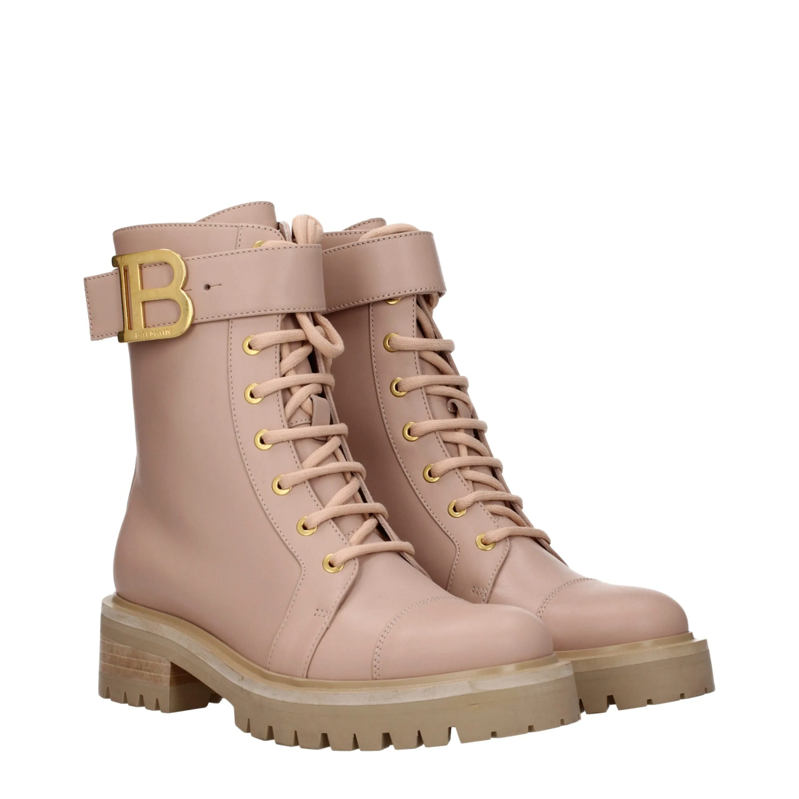 Balmain Beige Leather Ankle Boots sold by Siebentaschen product image thumbnail 2