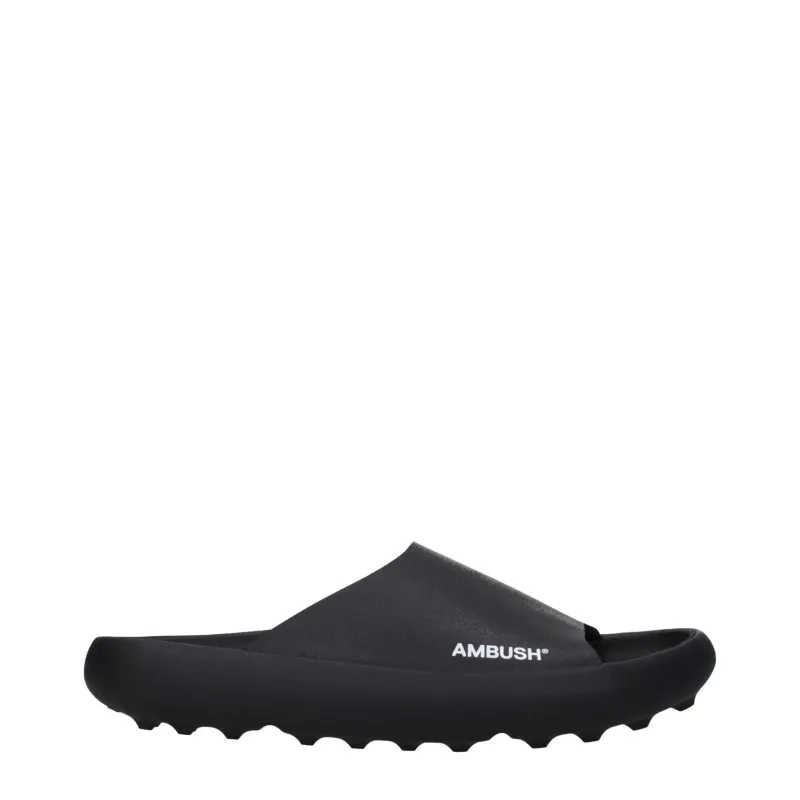 Ambush Black Cotton Slippers sold by Siebentaschen