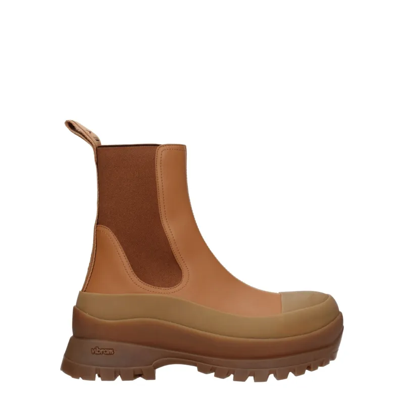 Stella McCartney Brown Leather Ankle Boots sold by Siebentaschen