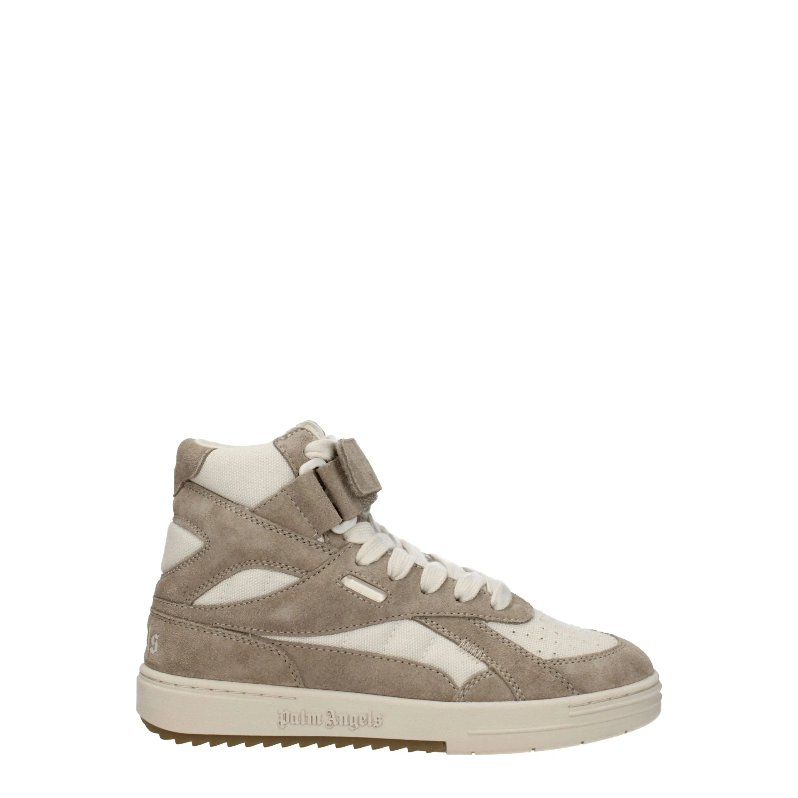Palm Angels Beige Leather High Top Sneakers sold by Siebentaschen