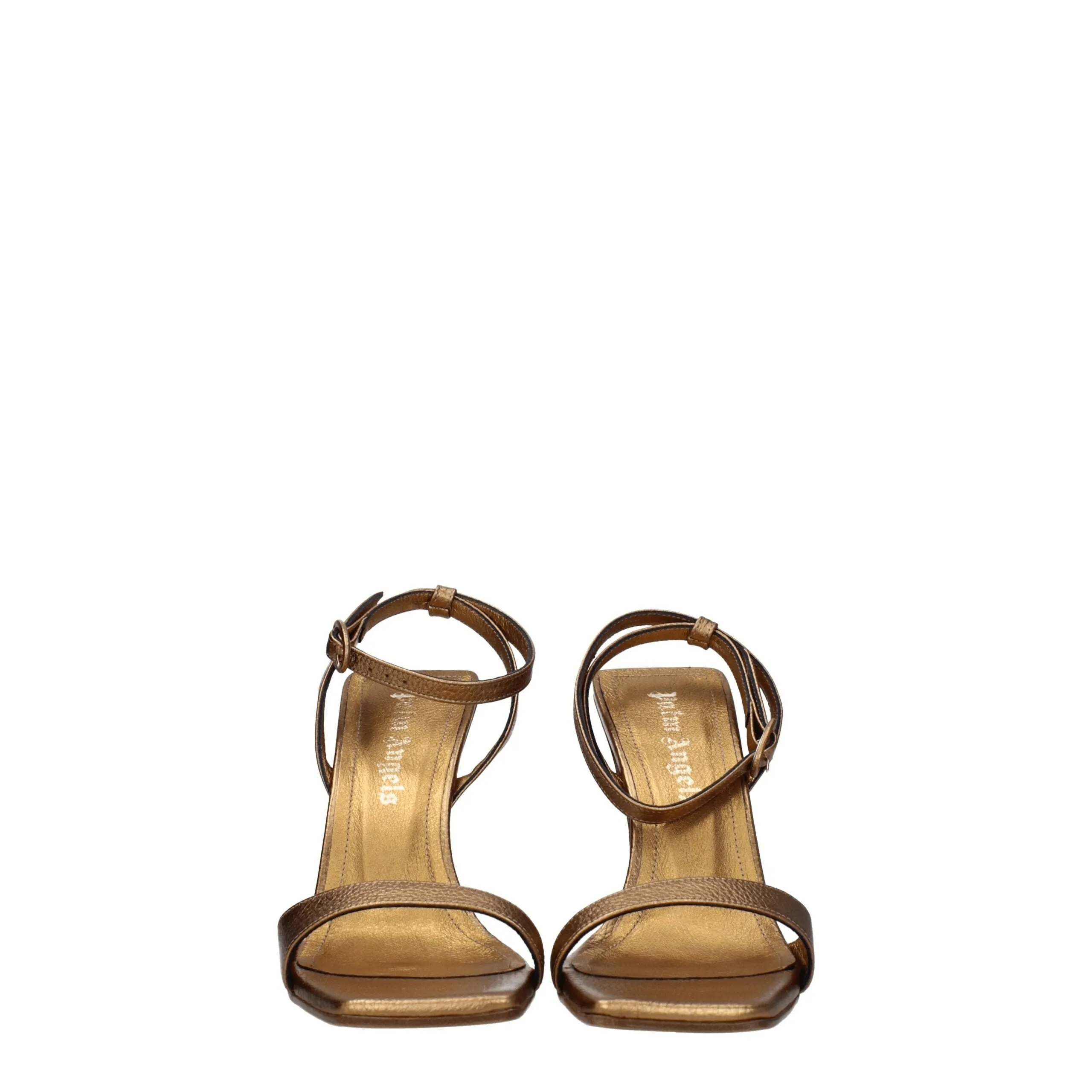 Palm Angels Gold Leather Platform Sandals sold by Siebentaschen product image thumbnail 3