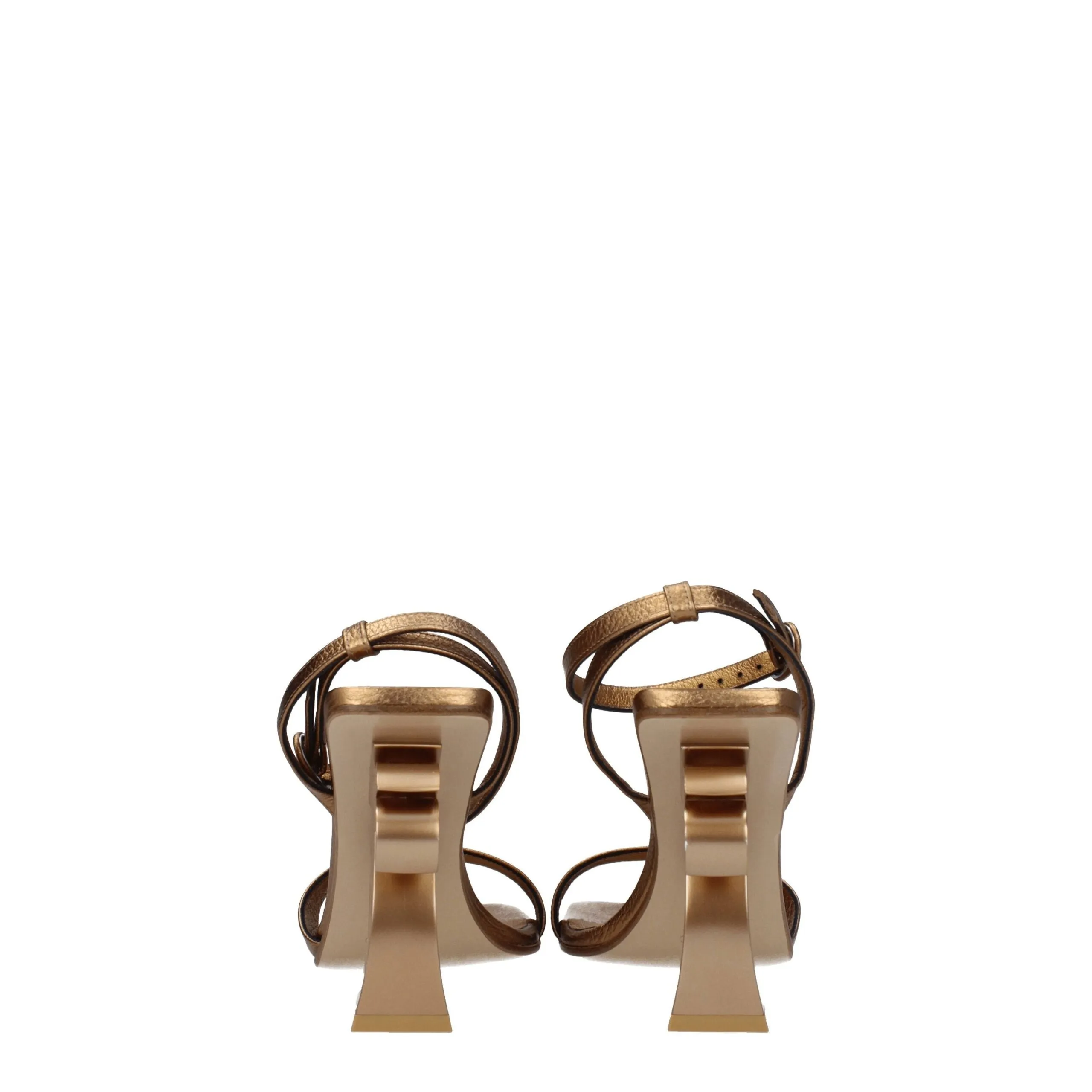 Palm Angels Gold Leather Platform Sandals sold by Siebentaschen product image thumbnail 5