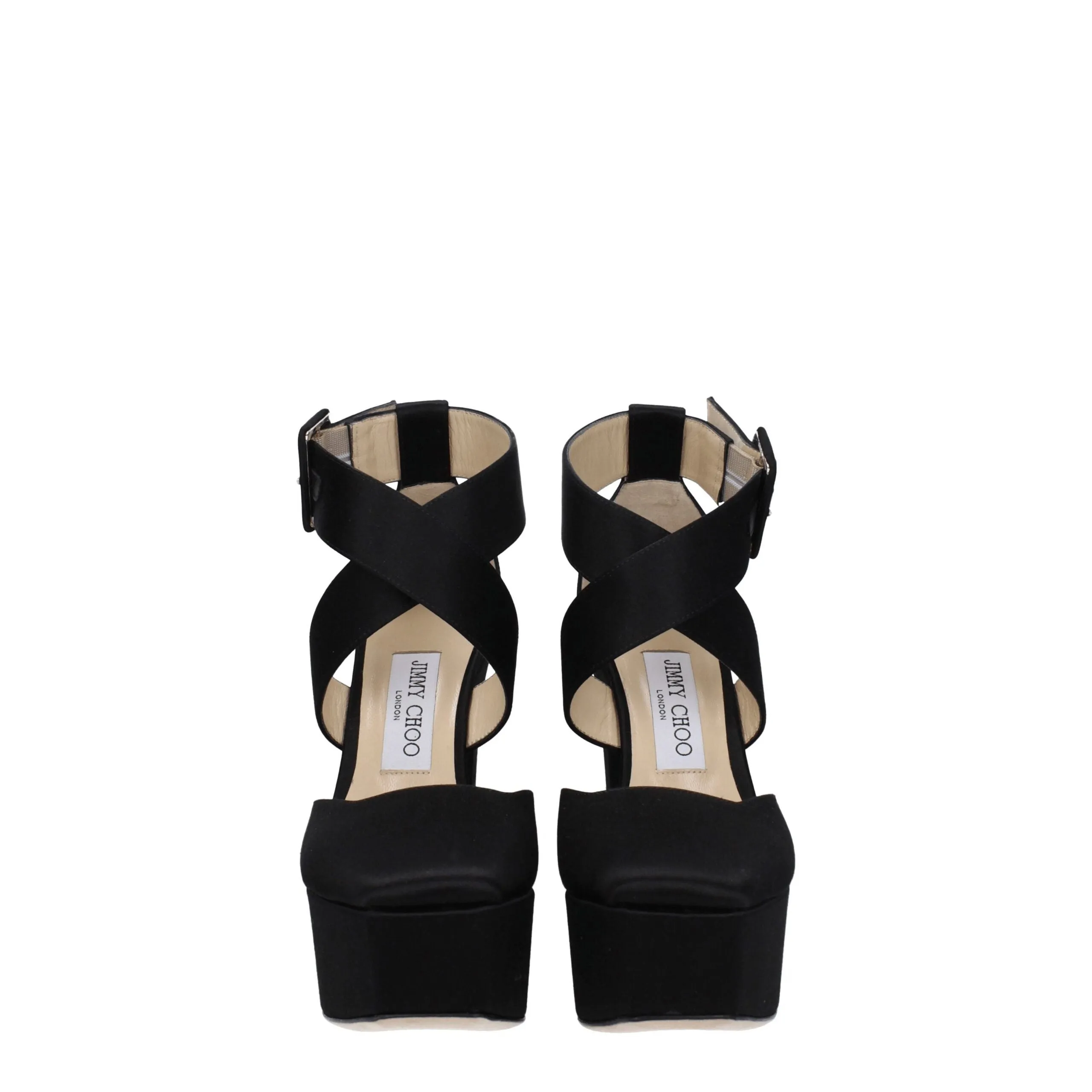 Jimmy Choo Black Satin Platform Sandals sold by Siebentaschen product image thumbnail 3