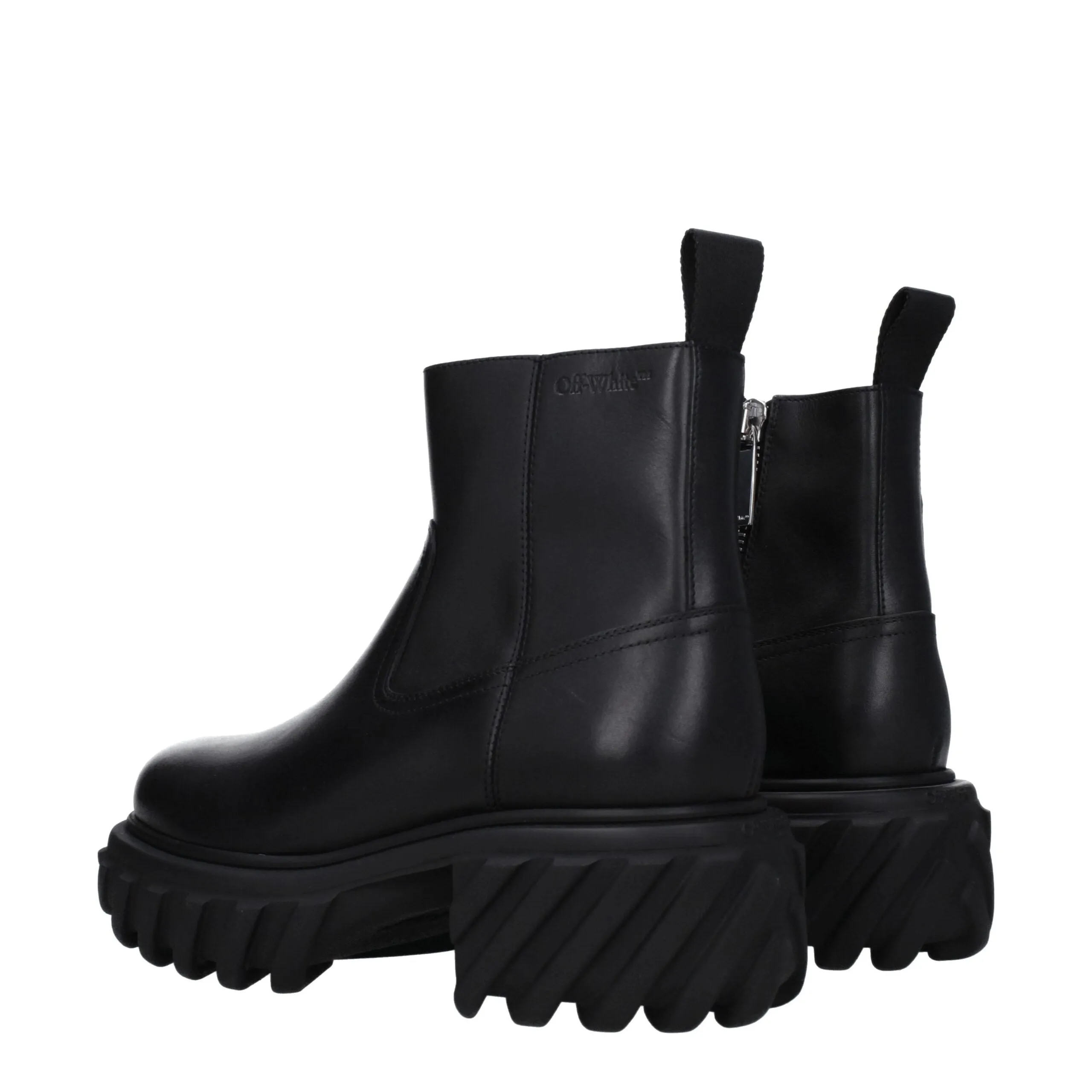 Off-White Black Leather Ankle Boots sold by Siebentaschen product image thumbnail 4