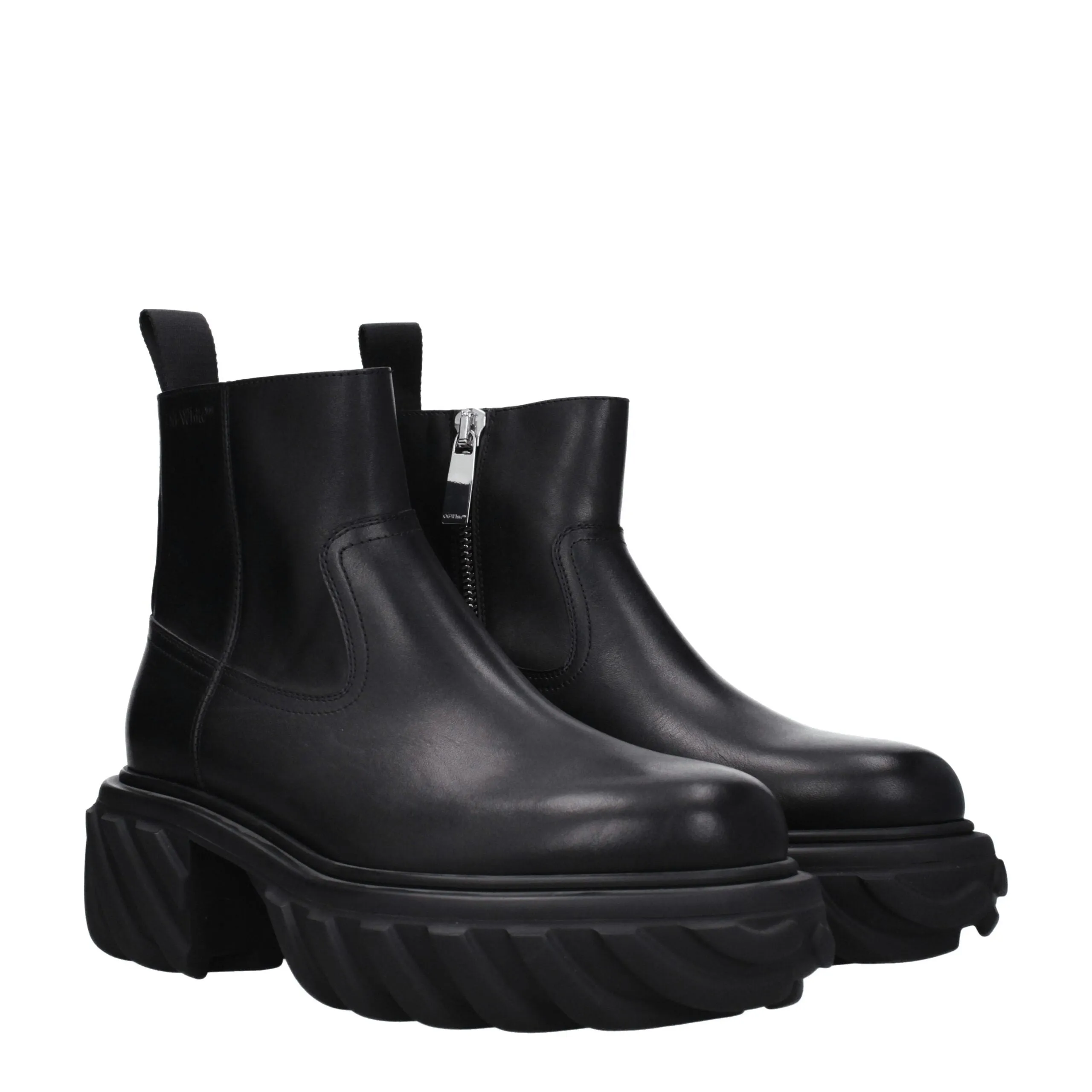 Off-White Black Leather Ankle Boots sold by Siebentaschen product image thumbnail 2