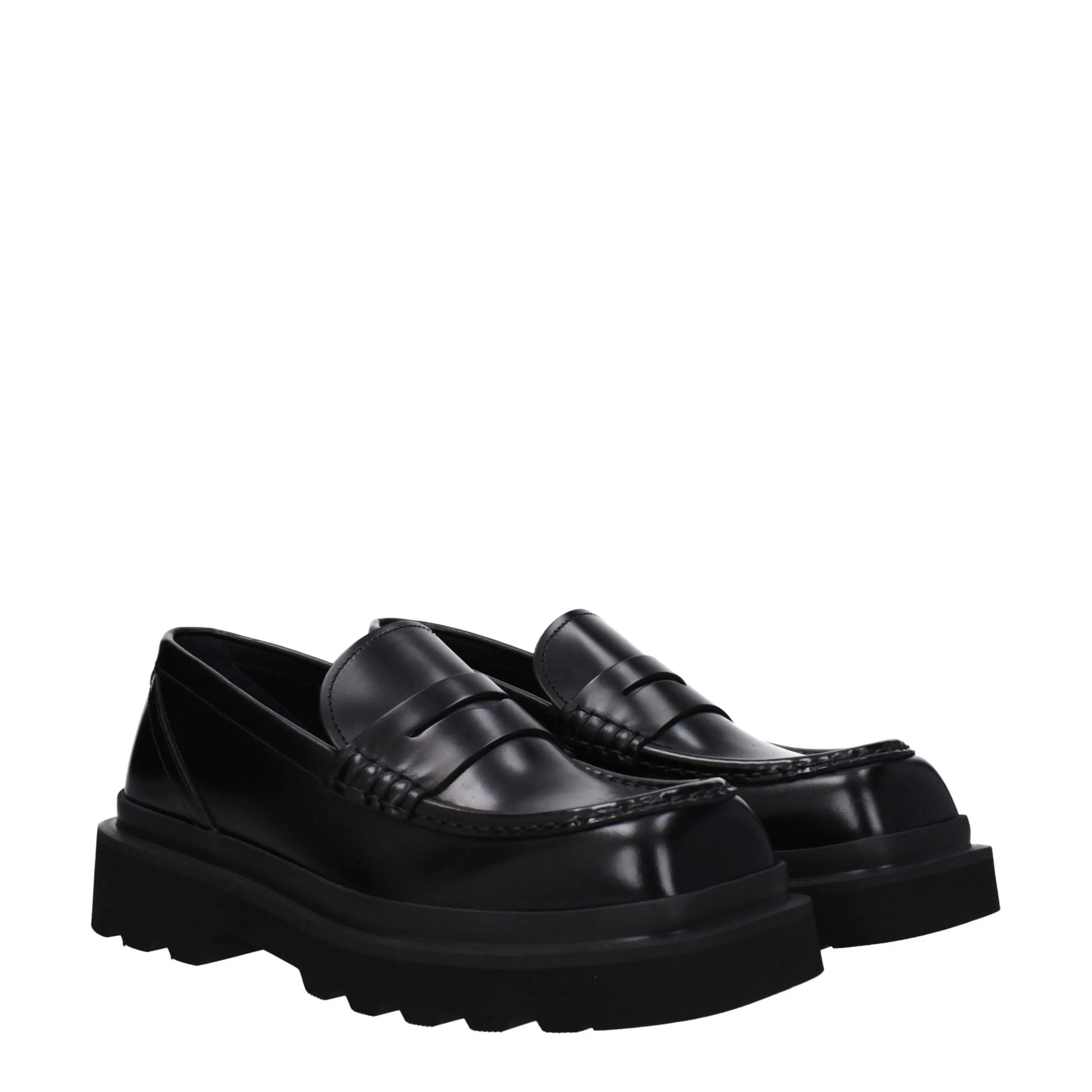 Dolce & Gabbana Black Leather Slip-On Loafers sold by Siebentaschen product image thumbnail 2