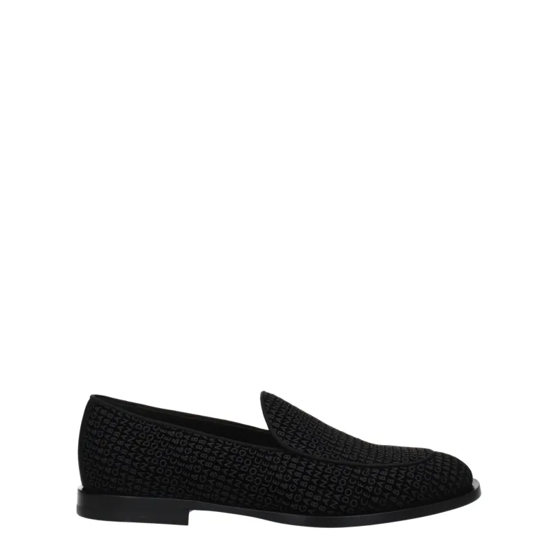 Dolce & Gabbana Black Velvet Slip-On Loafers sold by Siebentaschen
