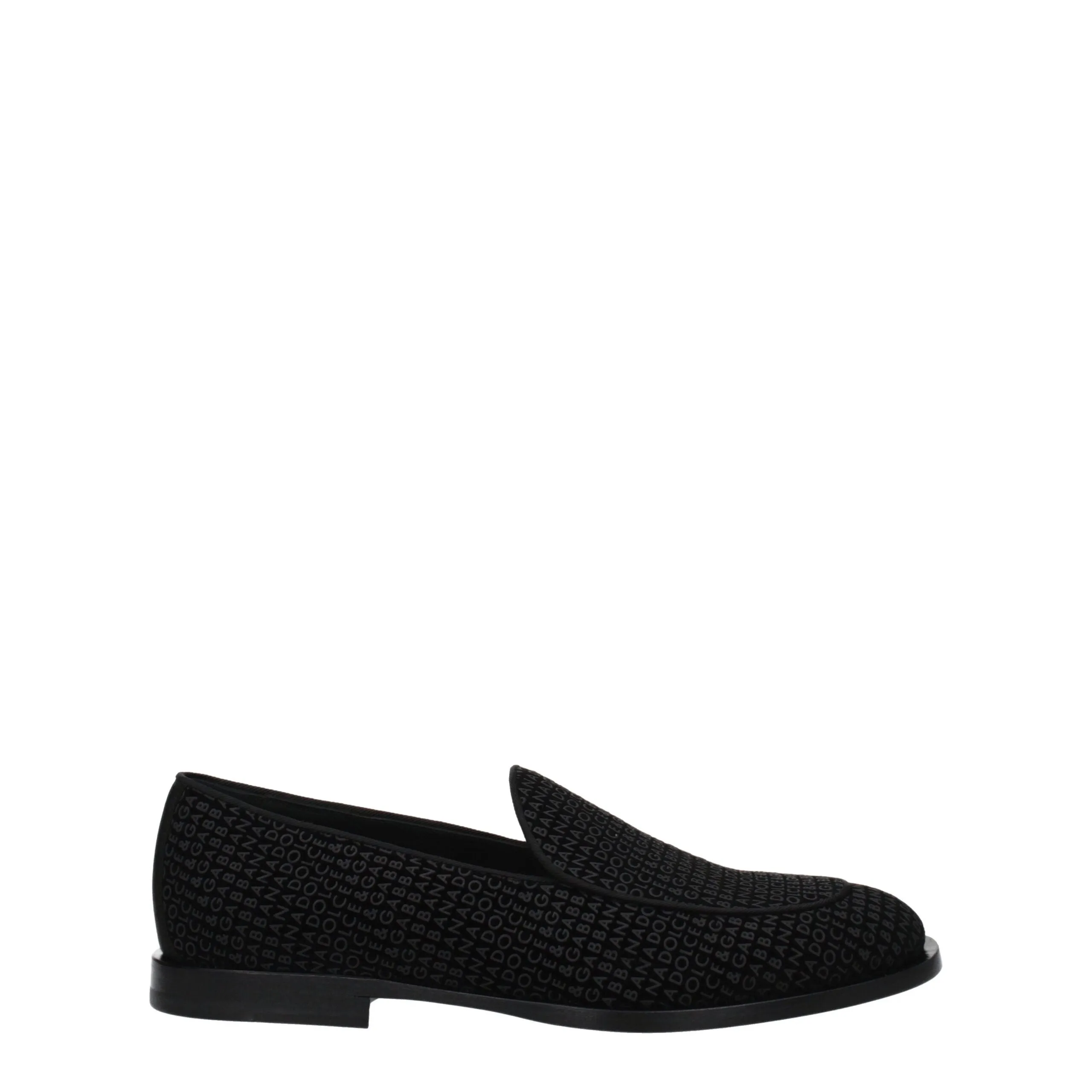 Dolce & Gabbana Black Velvet Slip-On Loafers sold by Siebentaschen