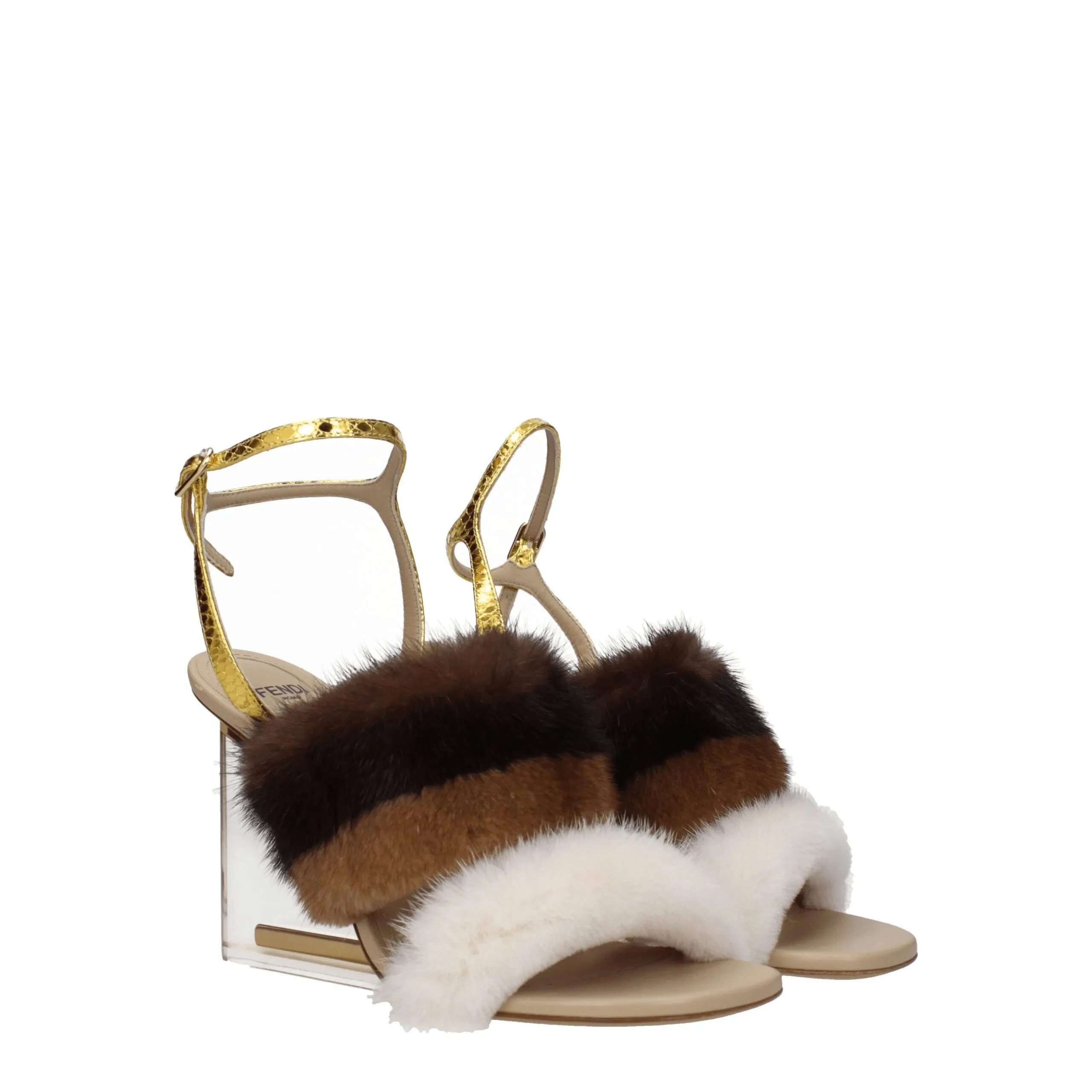 Fendi Brown Mink Strap-On Sandals sold by Siebentaschen product image thumbnail 2