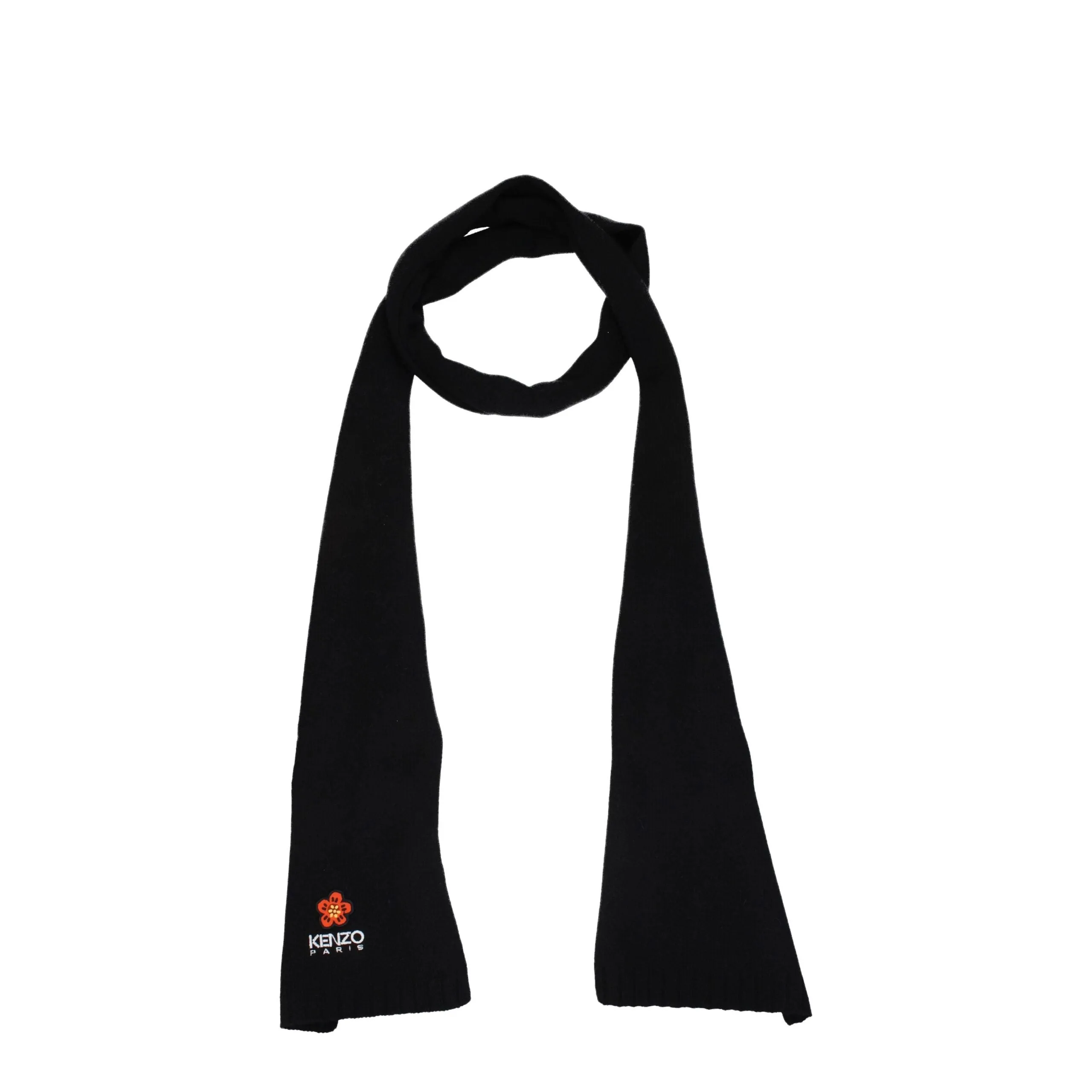 Kenzo Black Wool Scarf sold by Siebentaschen
