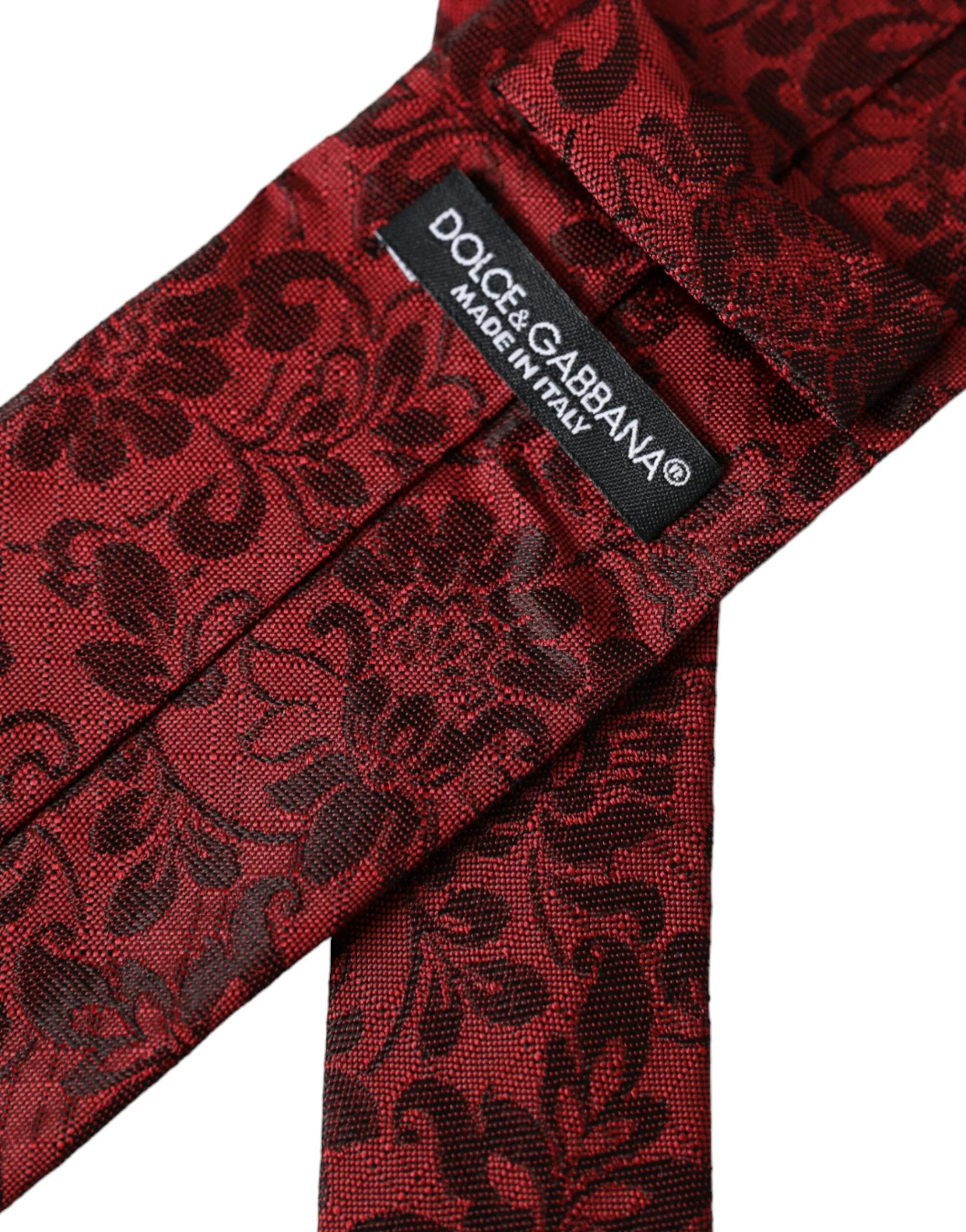 Dolce & Gabbana Red Floral Brocade Silk Adjustable Men Tie sold by Siebentaschen product image thumbnail 4