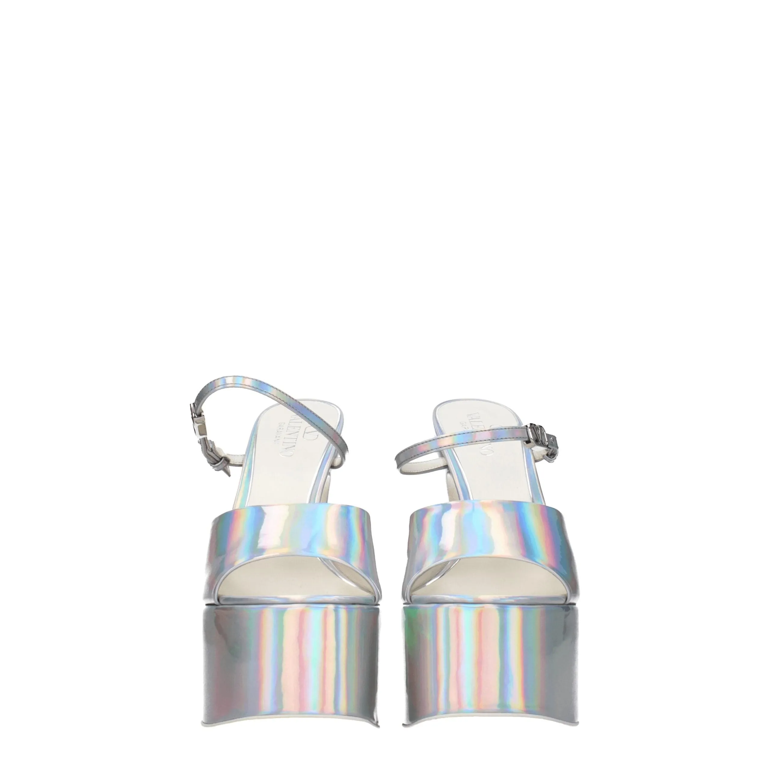 Valentino Garavani Gray Leather Platform Sandals sold by Siebentaschen product image thumbnail 3