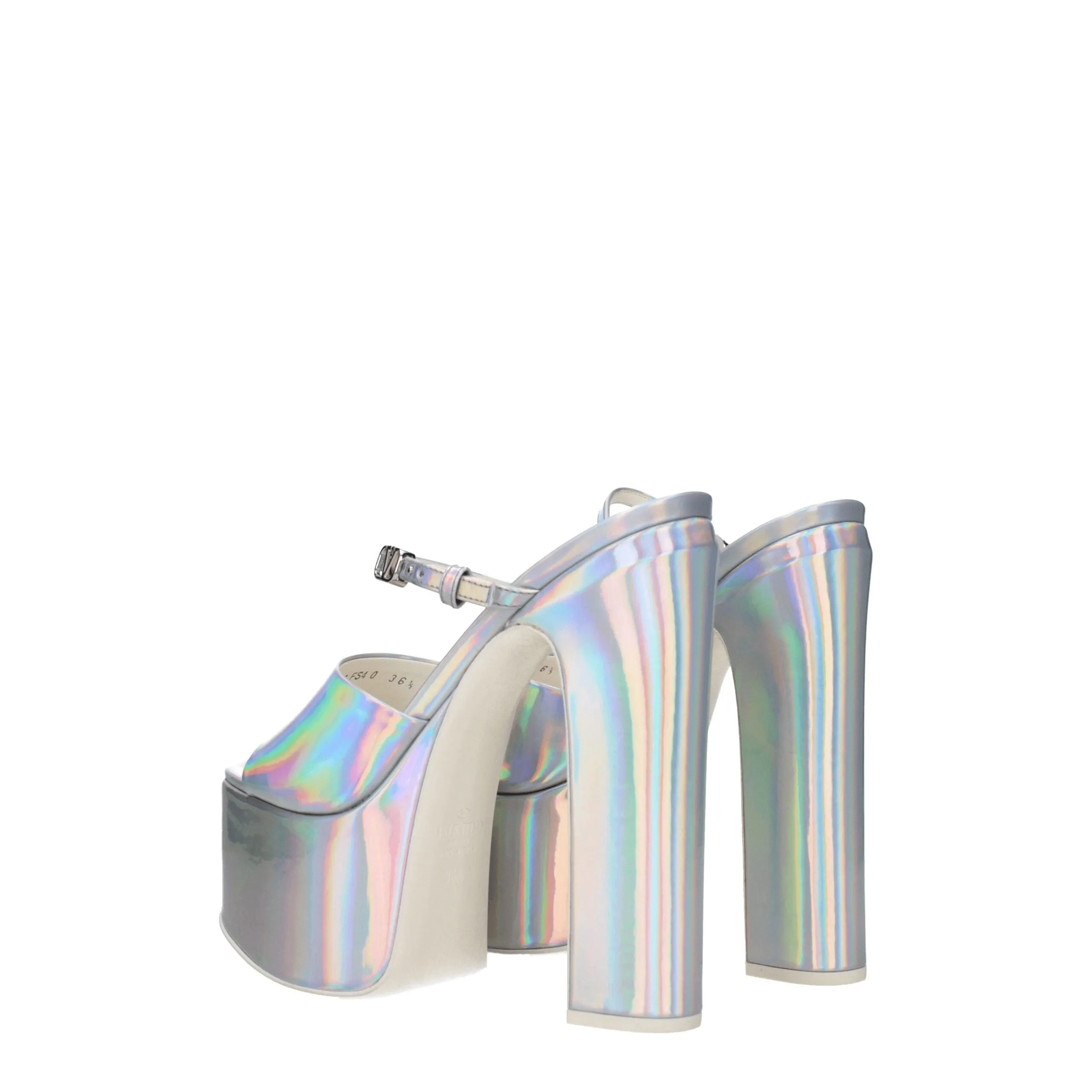 Valentino Garavani Gray Leather Platform Sandals sold by Siebentaschen product image thumbnail 4