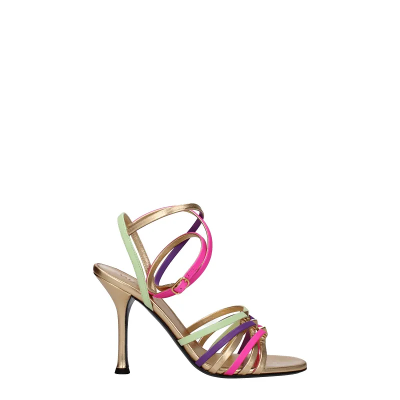 Valentino Garavani Multicolor Leather Stiletto Heel Sandals sold by Siebentaschen