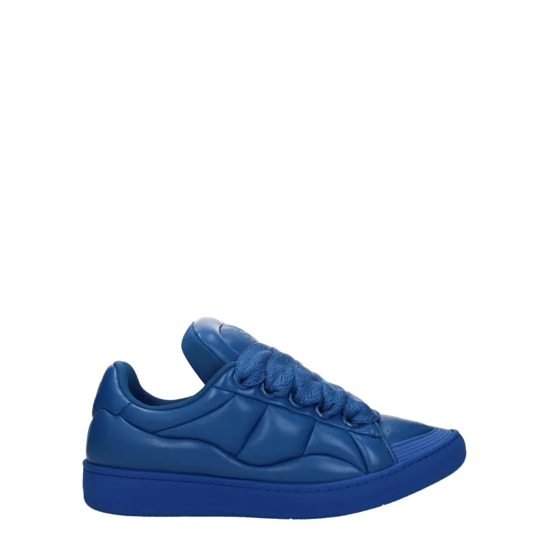 Lanvin Blue Leather Low Top Sneakers sold by Siebentaschen