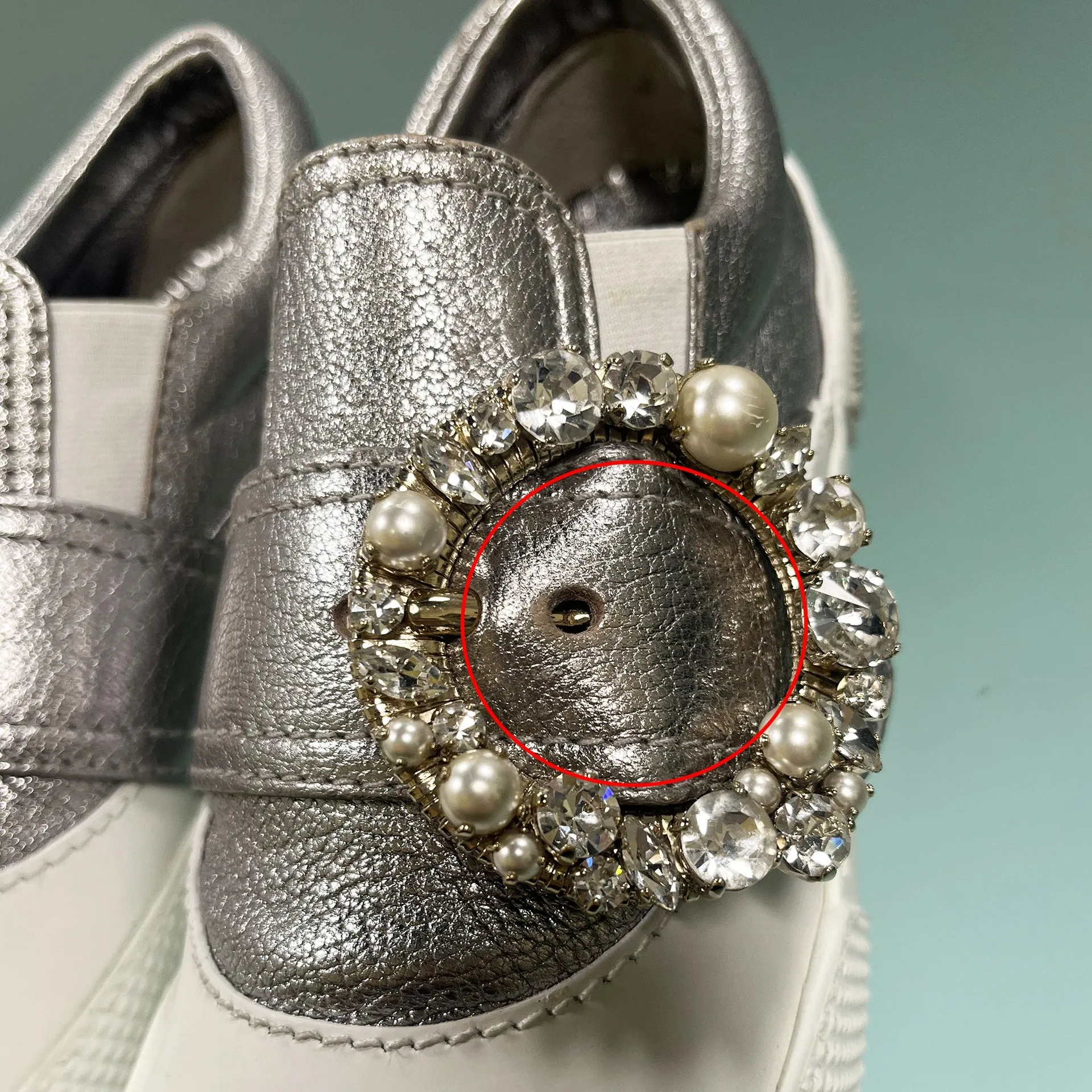 Miu Miu Leather Crystal Snekaers sold by Siebentaschen product image thumbnail 4