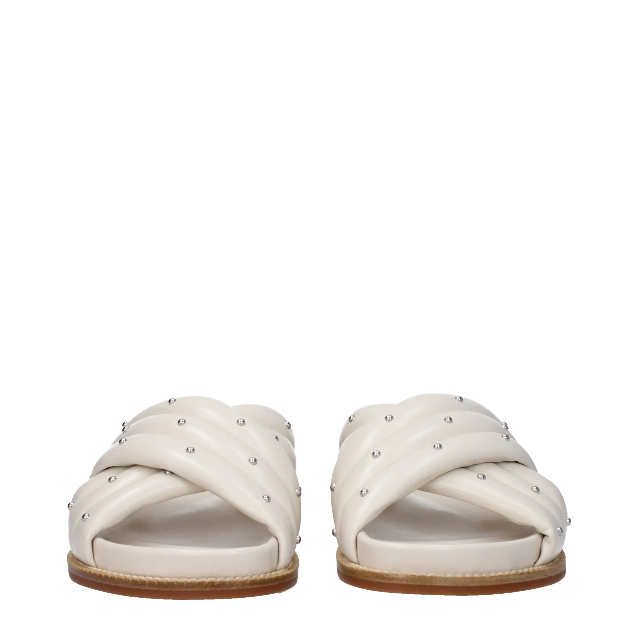 Fabiana Filippi Beige Leather Slippers sold by Siebentaschen product image thumbnail 3