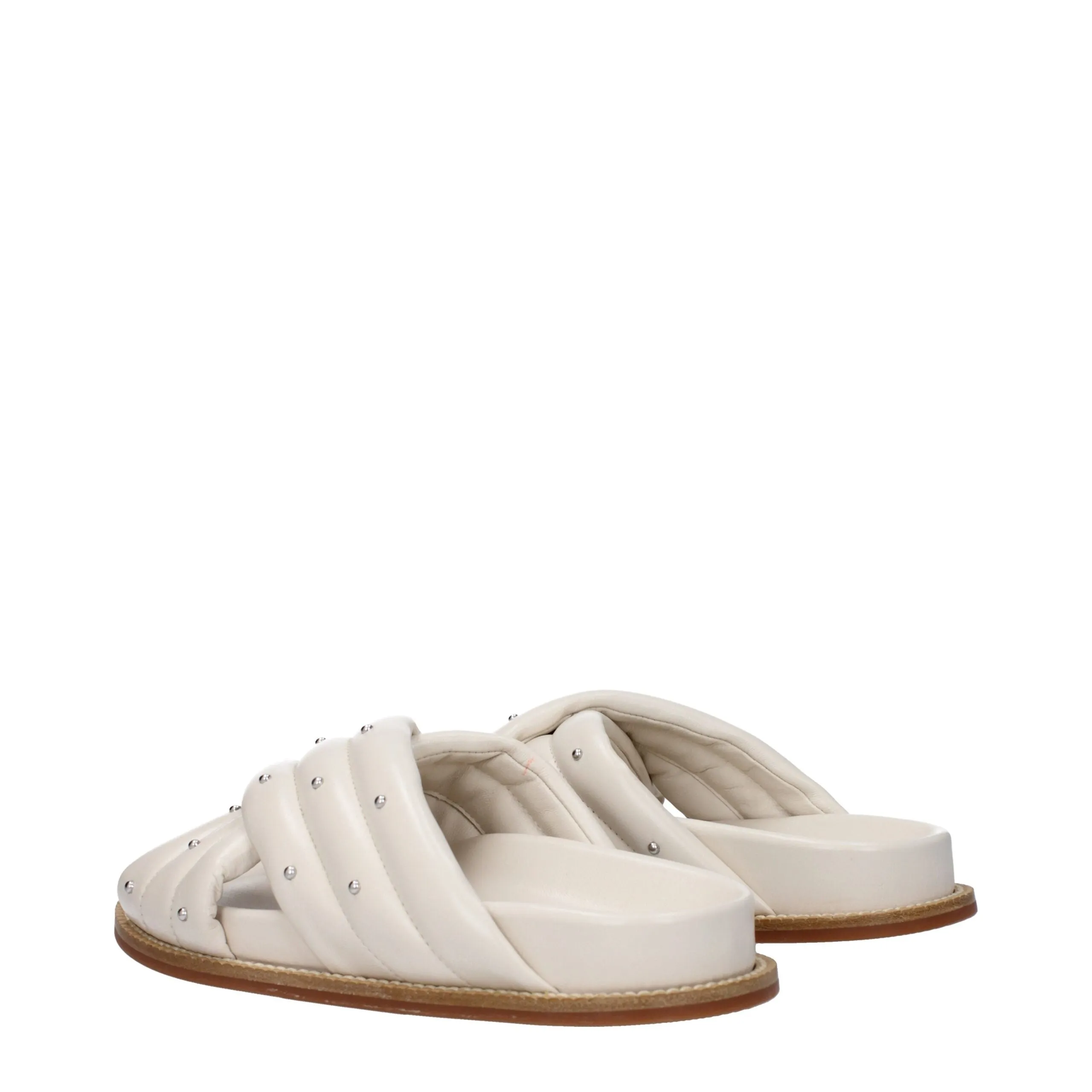 Fabiana Filippi Beige Leather Slippers sold by Siebentaschen product image thumbnail 4