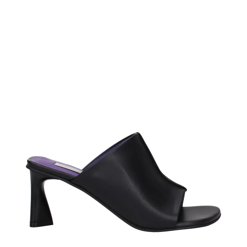 Stella McCartney Black Leather Stiletto Heel Sandals made by Stella McCartney