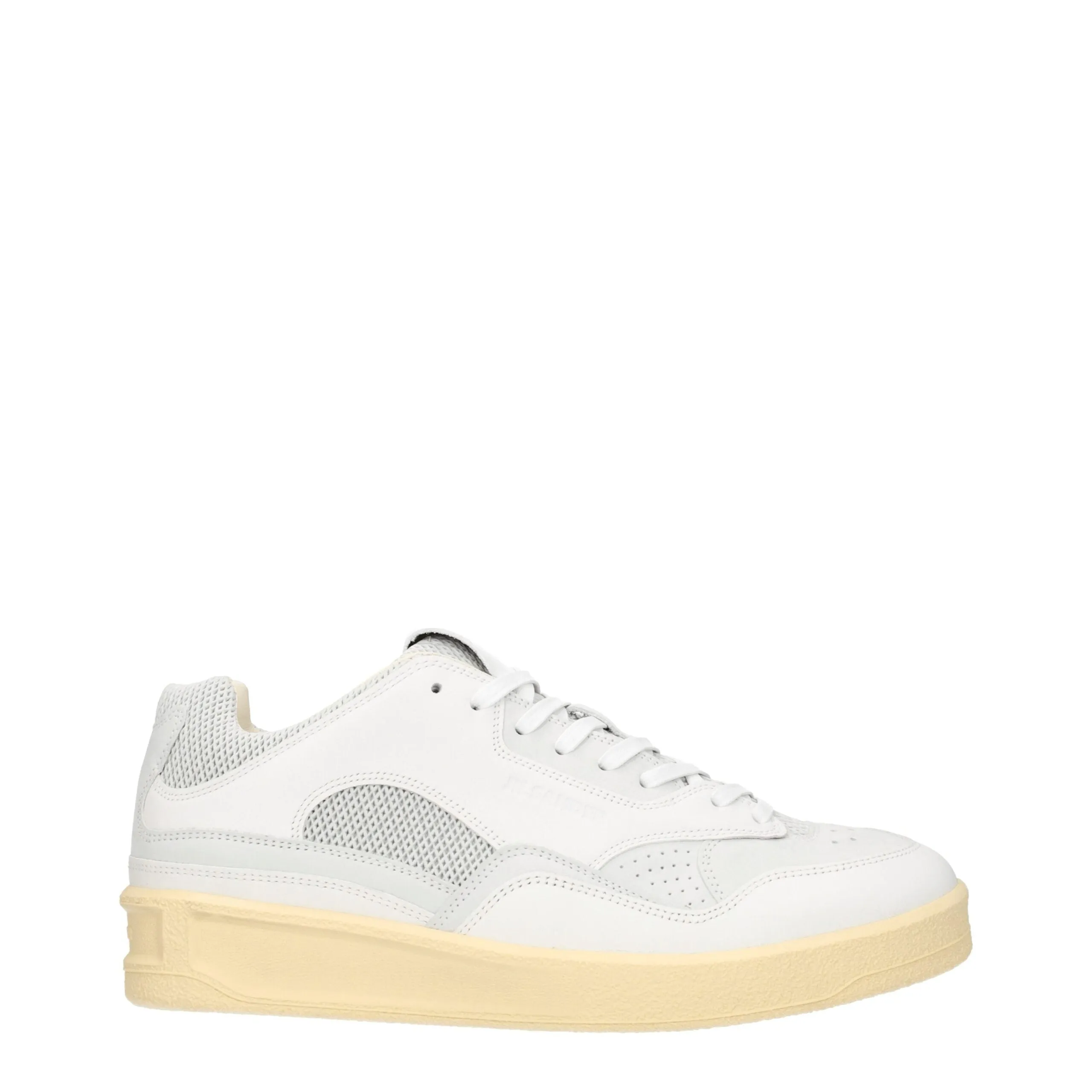 Jil Sander White Leather Low Top Sneakers sold by Siebentaschen