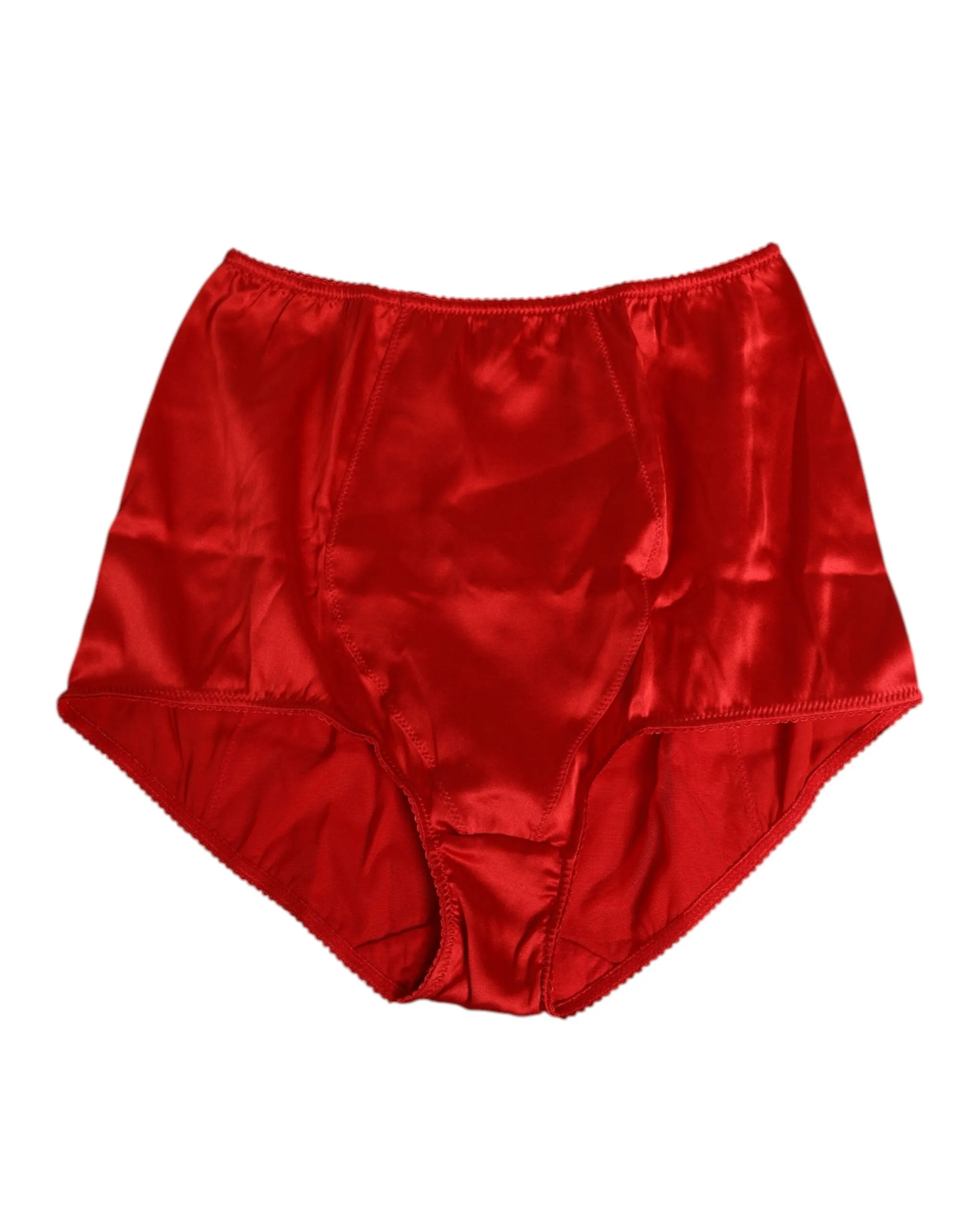 Dolce & Gabbana Red Silk Satin High-Waist Briefs Women Underwear sold by Siebentaschen product image thumbnail 3