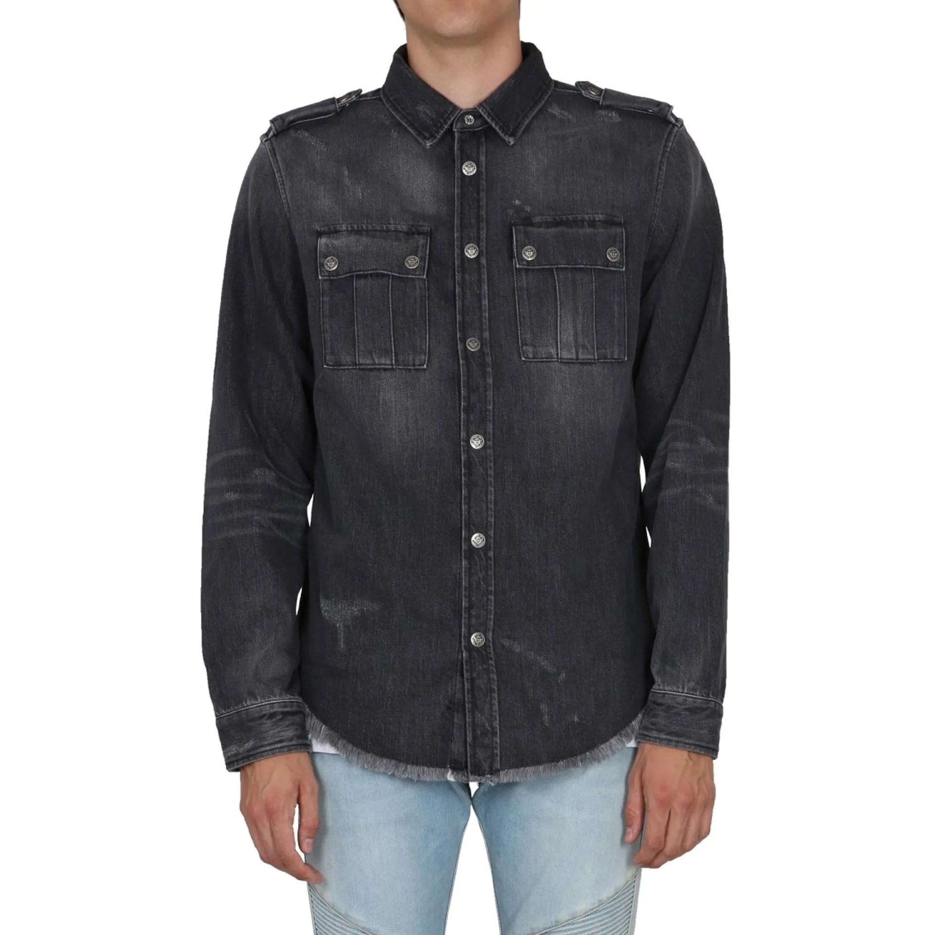 Balmain Cotton Denim Shirt sold by Siebentaschen product image thumbnail 2