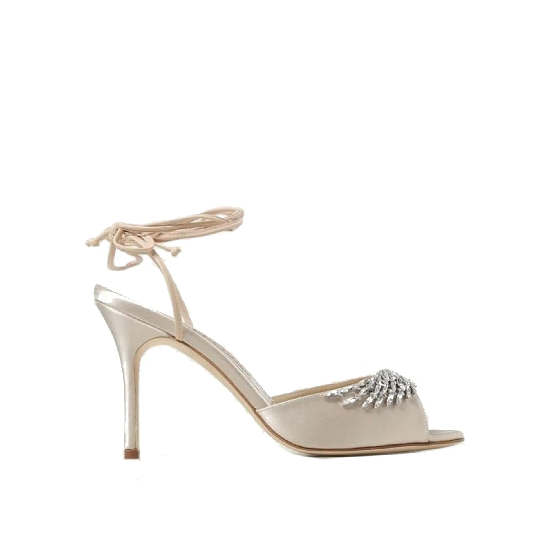 Manolo Blahnik Plumena 090 Satin Sandals sold by Siebentaschen