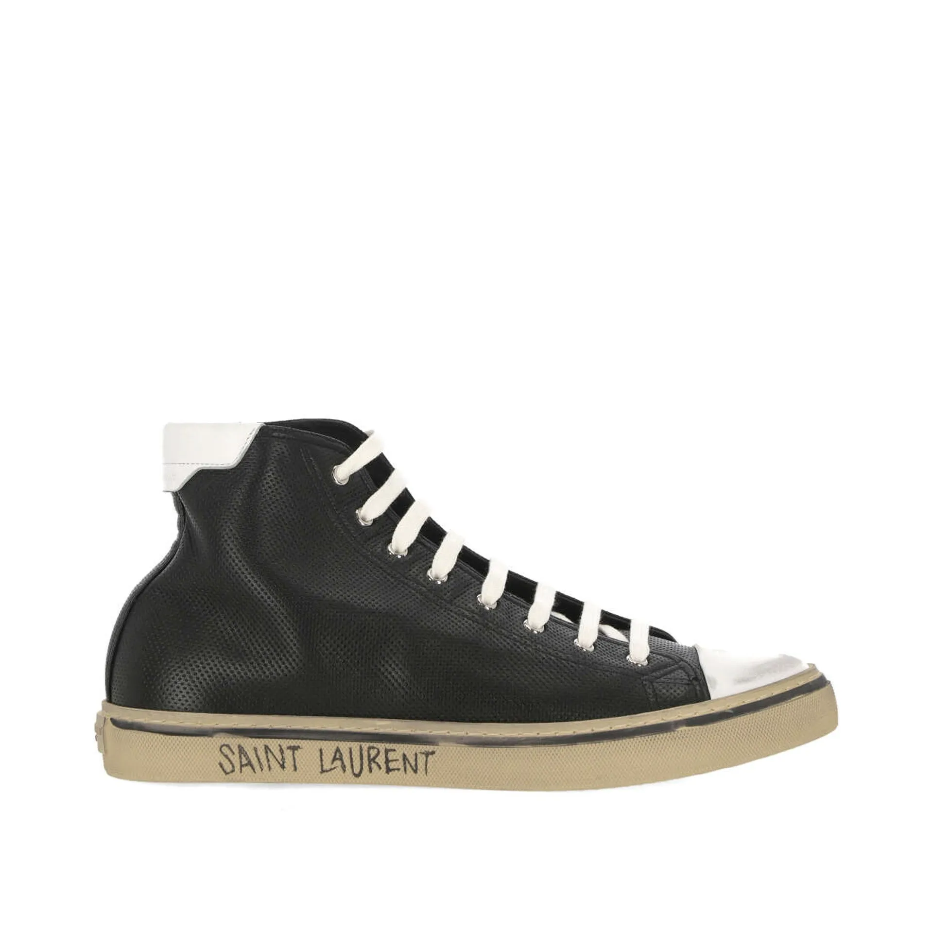 Saint Laurent Malibu Leather Sneakers sold by Siebentaschen
