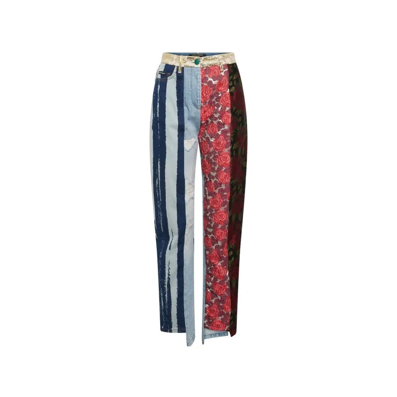 Dolce & Gabbana Embroidered Denim Pants sold by Siebentaschen