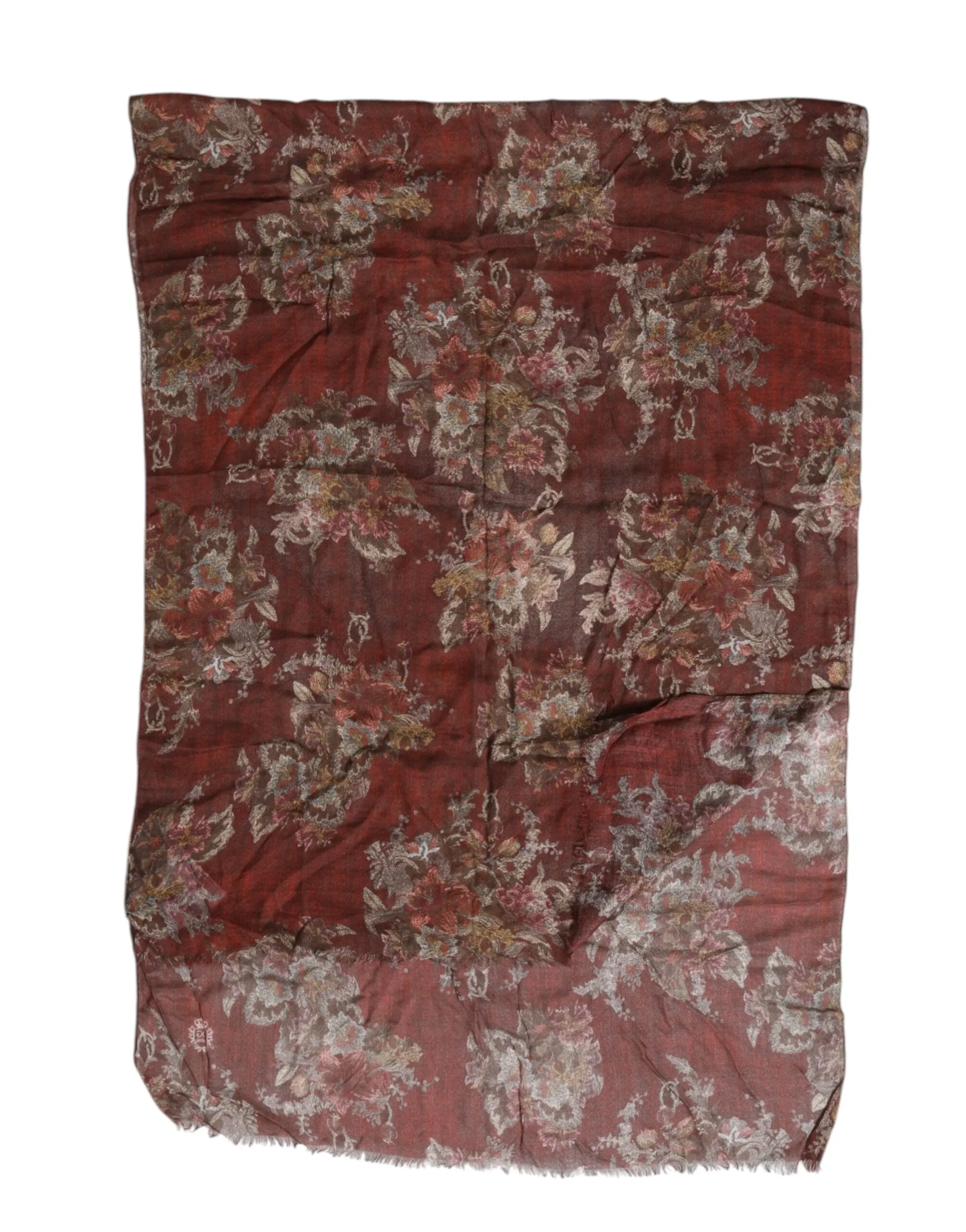 Dolce & Gabbana Maroon Floral Neck Warmer Foulard Scarf sold by Siebentaschen product image thumbnail 2