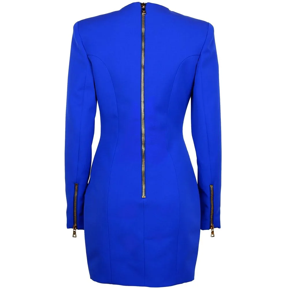 Balmain Blue Wool Dress sold by Siebentaschen product image thumbnail 2