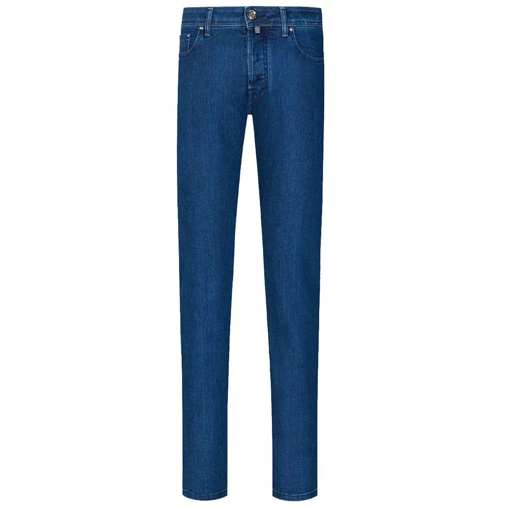 Jacob Cohen Blue Cotton Men's Jeans sold by Siebentaschen