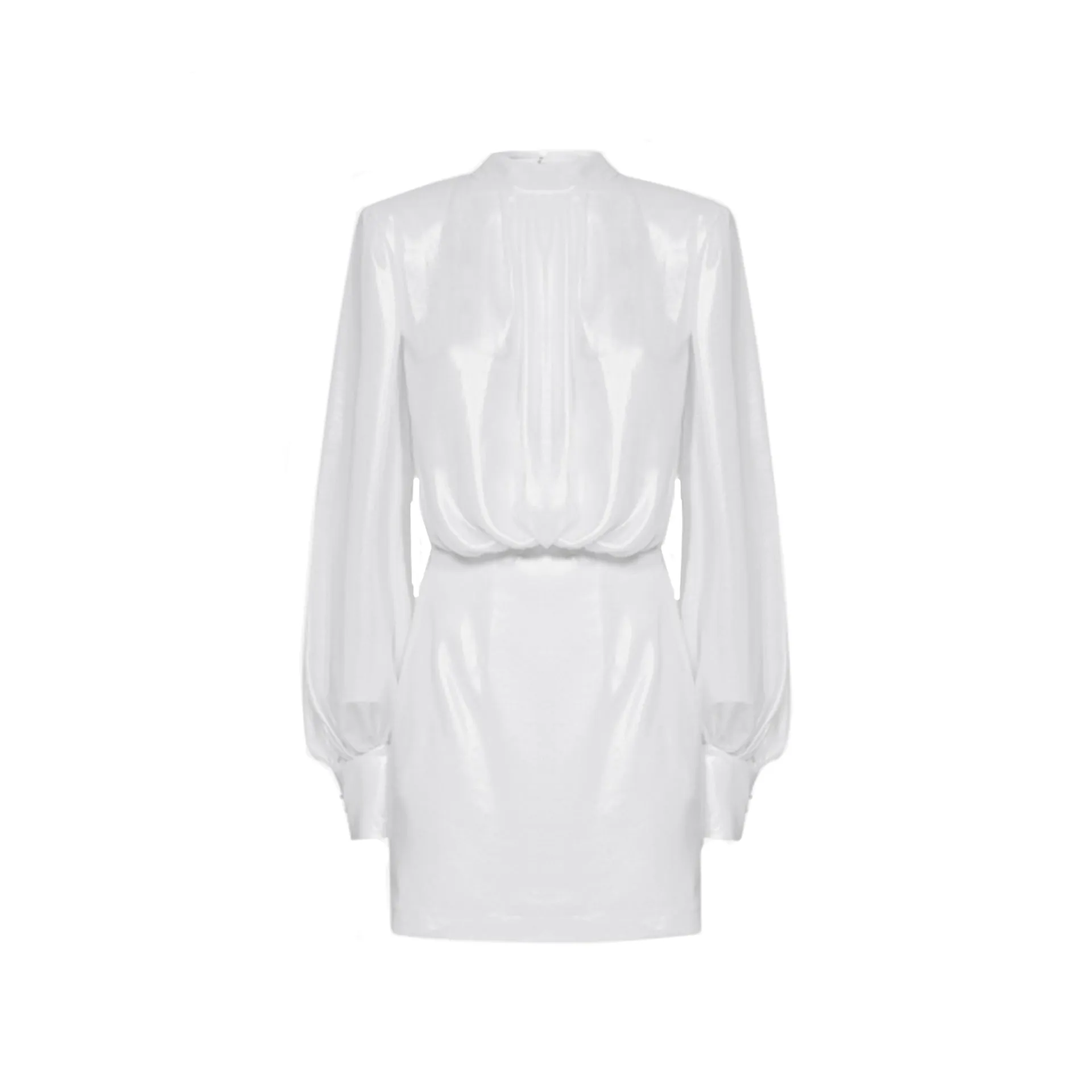 Blanca Vita Abelia Laminated Mini Dress sold by Siebentaschen