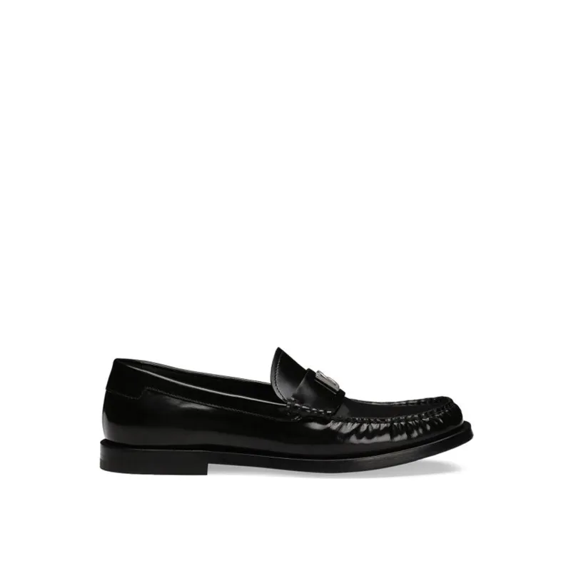 Dolce & Gabbana Leather Logo Loafers sold by Siebentaschen
