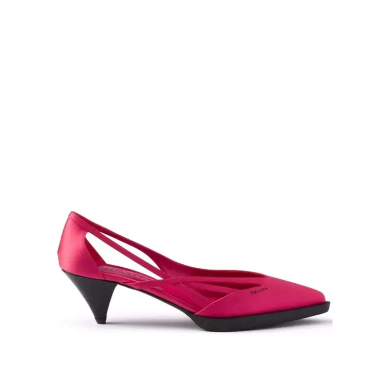 Prada 55mm Satin Cut-Out Pumps sold by Siebentaschen