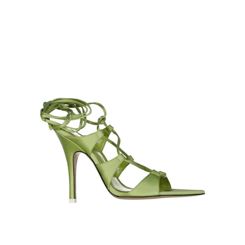 The Attico Reneè Satin Sandals sold by Siebentaschen