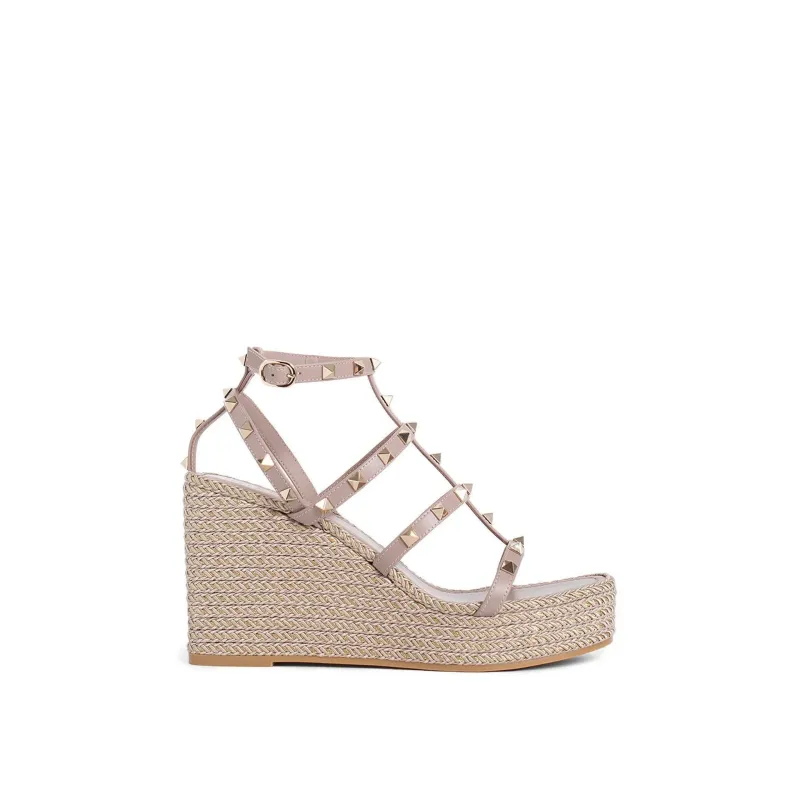 Valentino Garavani Rockstud Wedge Sandals sold by Siebentaschen